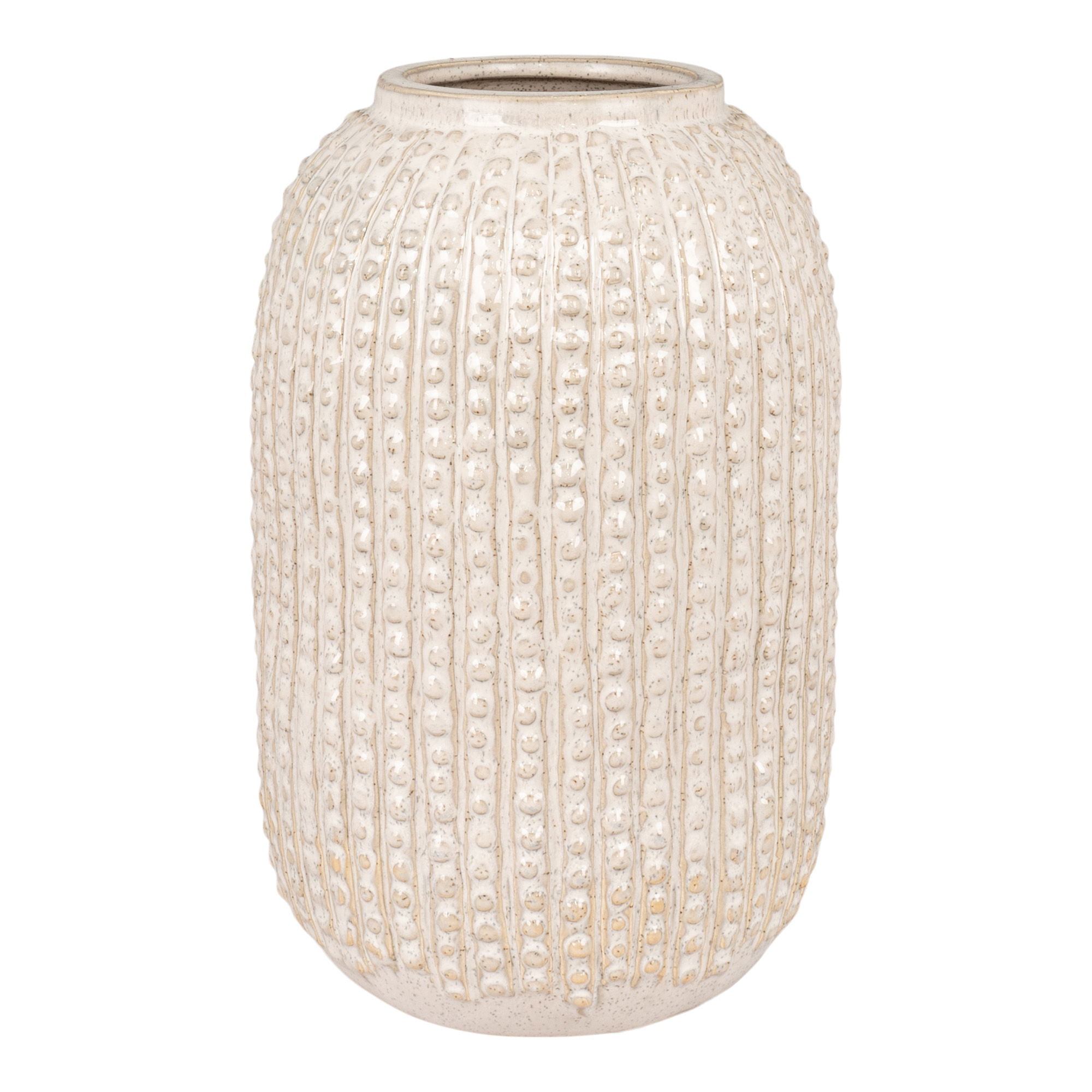 HOUSE NORDICvase, rund – beige keramik (H:25,5)