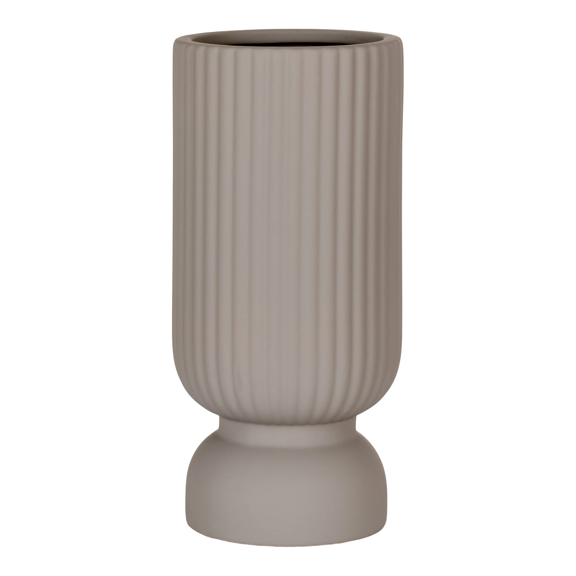 HOUSE NORDIC vase, rund - grå keramik (Ø12)