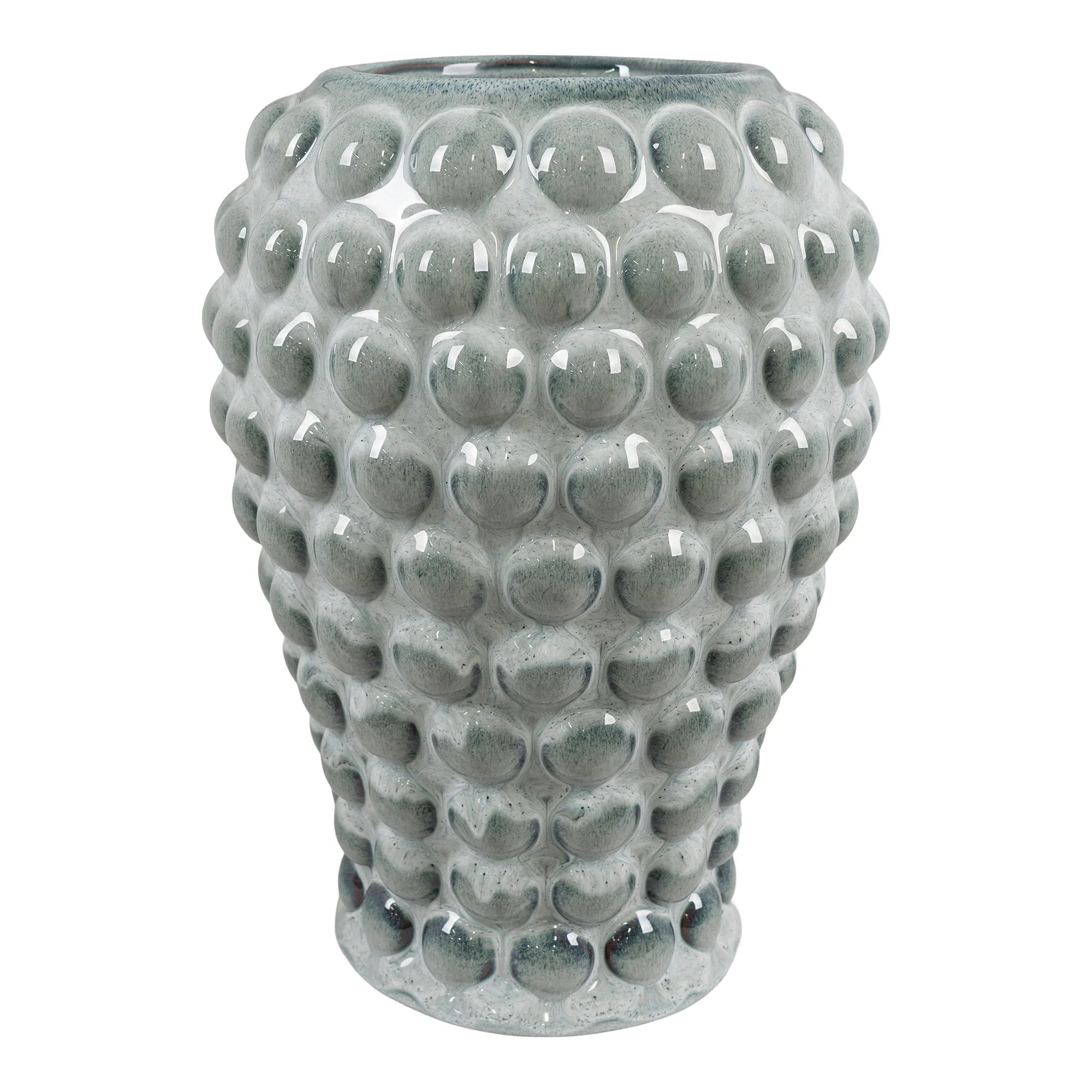 HOUSE NORDIC vase, rund - blå keramik (Ø20,5)