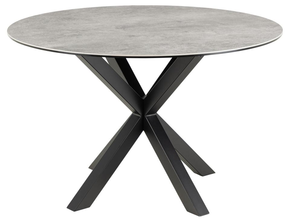 ACT NORDIC Heaven spisebord, rund - grå keramik og sort stål (Ø119)