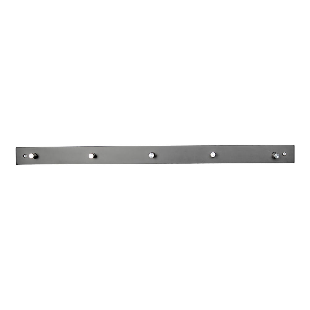 HOUSE NORDIC Padova klädhängare – Klädhängare, trä/metall, 5 krokar, svart70x5x2 cm