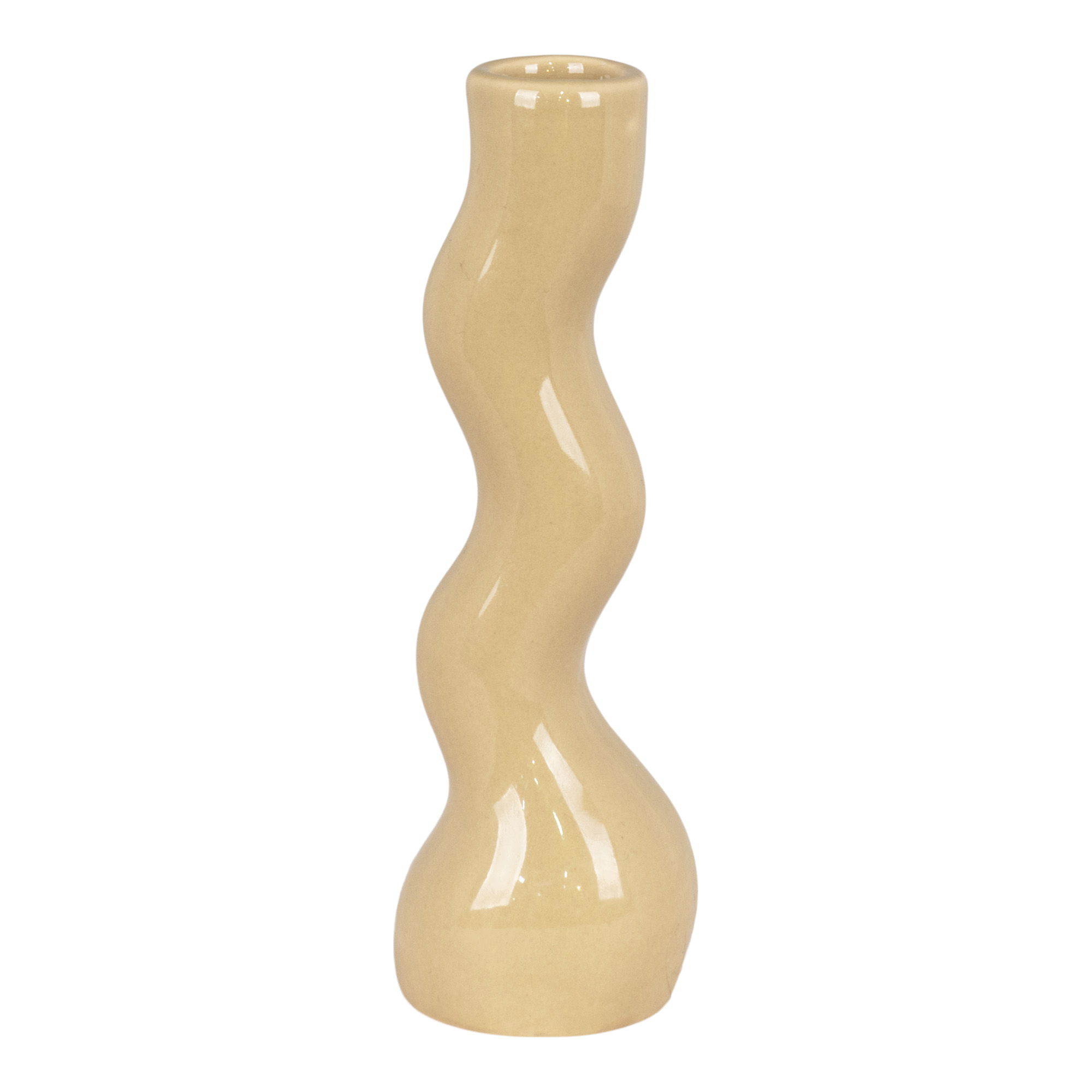 HOUSE NORDIC Ljusstake - Ljusstake, keramik, ljusgrön, 5,5x5,5x16,5 cm