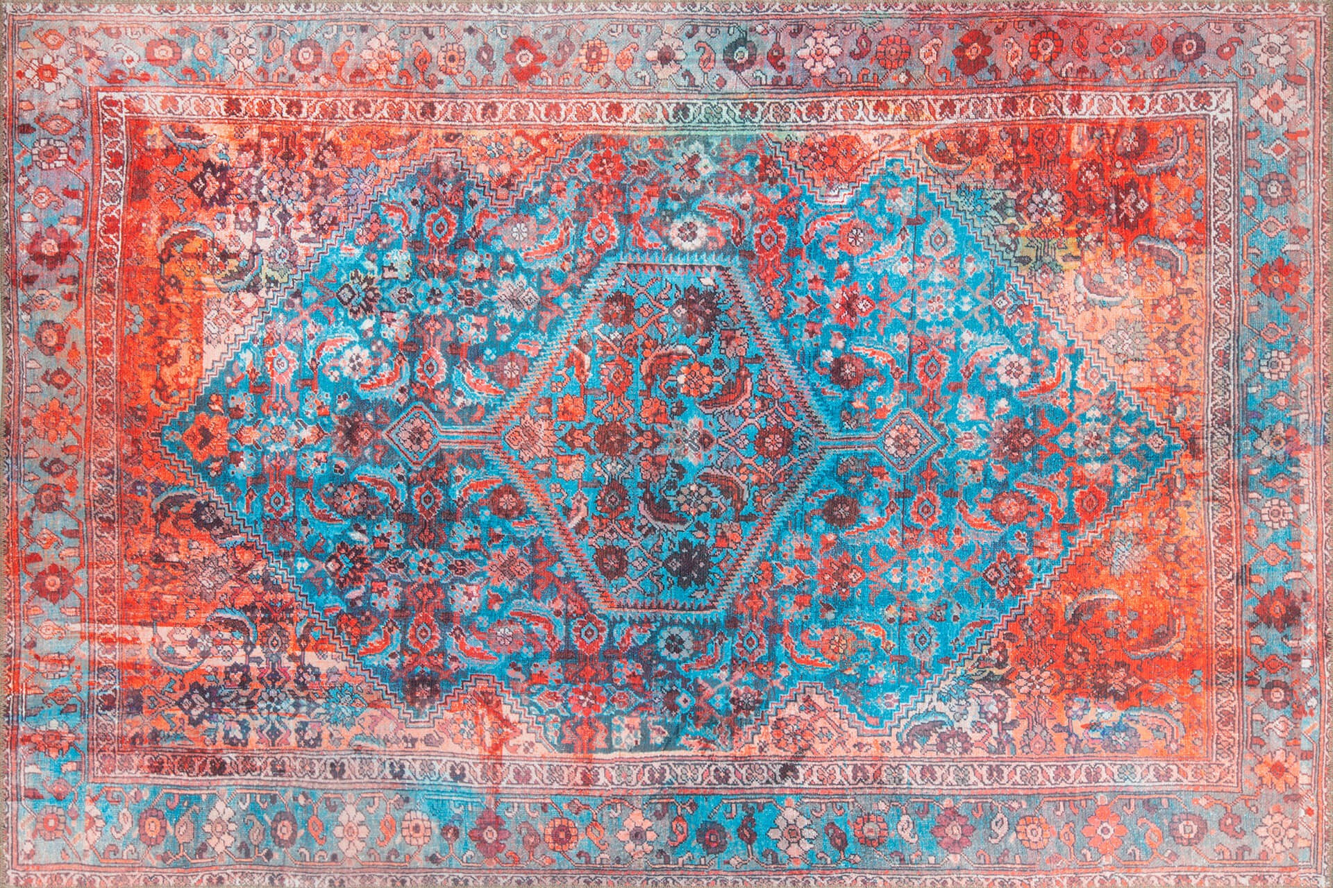 Billede af TEPPI Fusion gulvtæppe, m. mønster, rektangulær - multifarvet polyester (210x310)