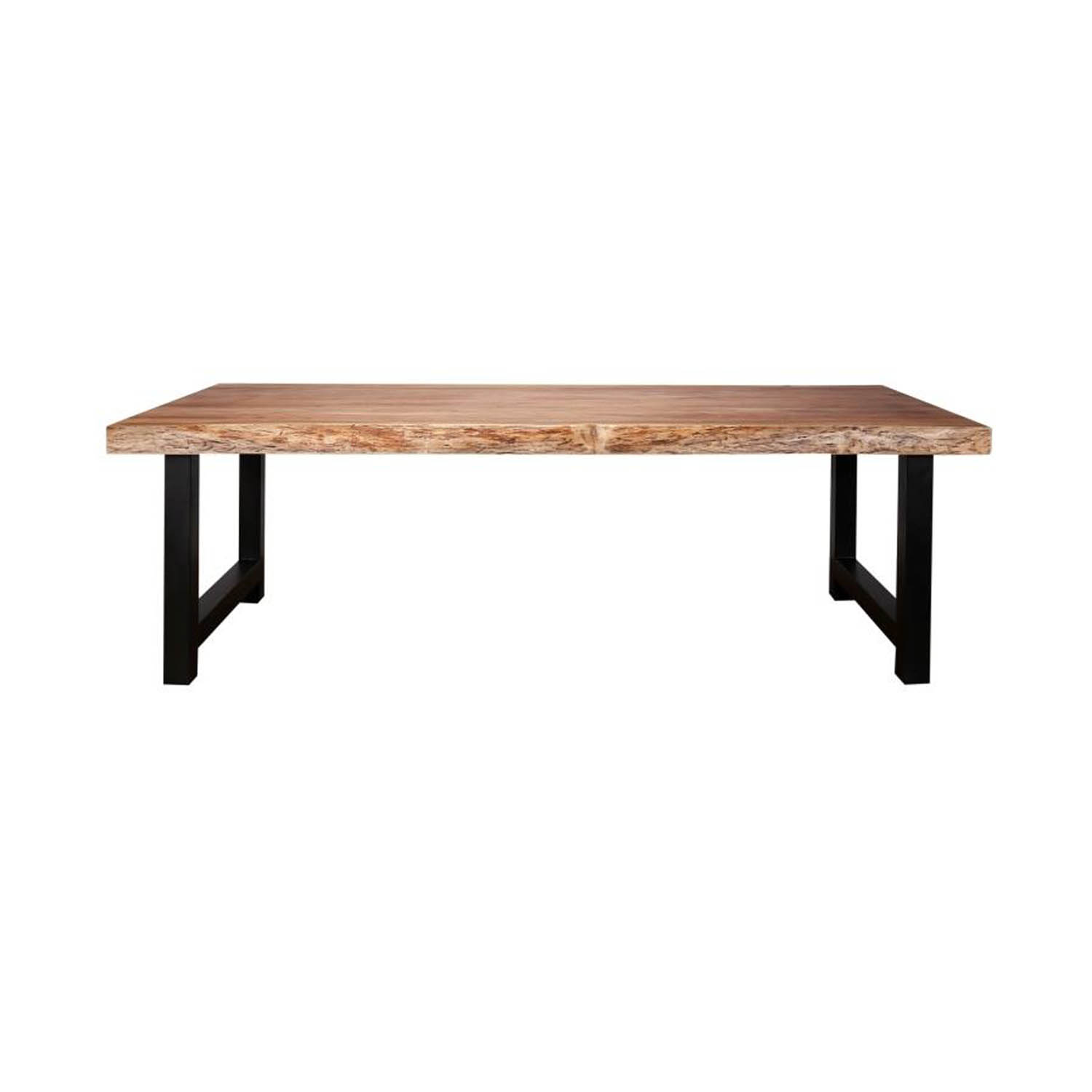 FURBO rektangulær spisebord - natur akacietræ og sort stål (200x100) thumbnail