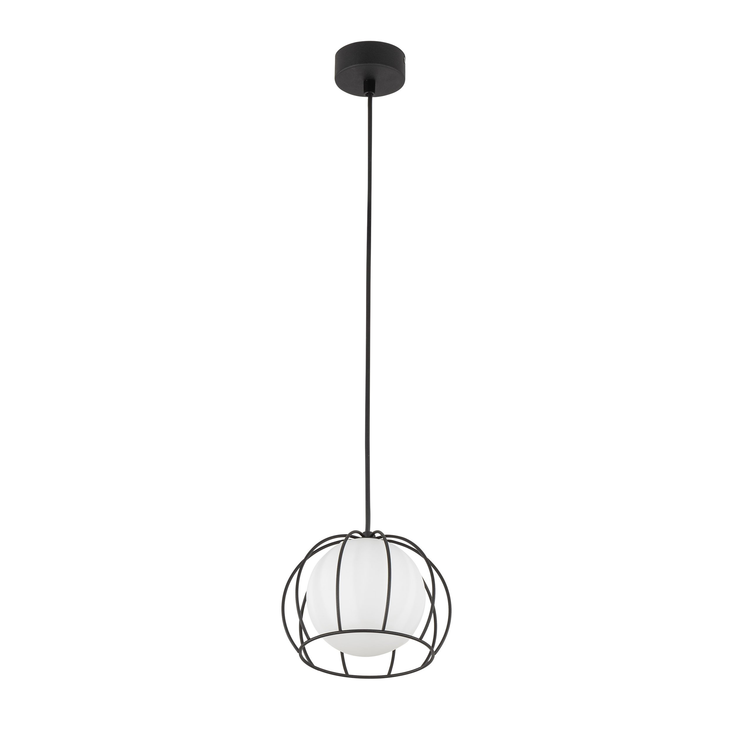 TK Beniamin loftlampe - glas og sort stål