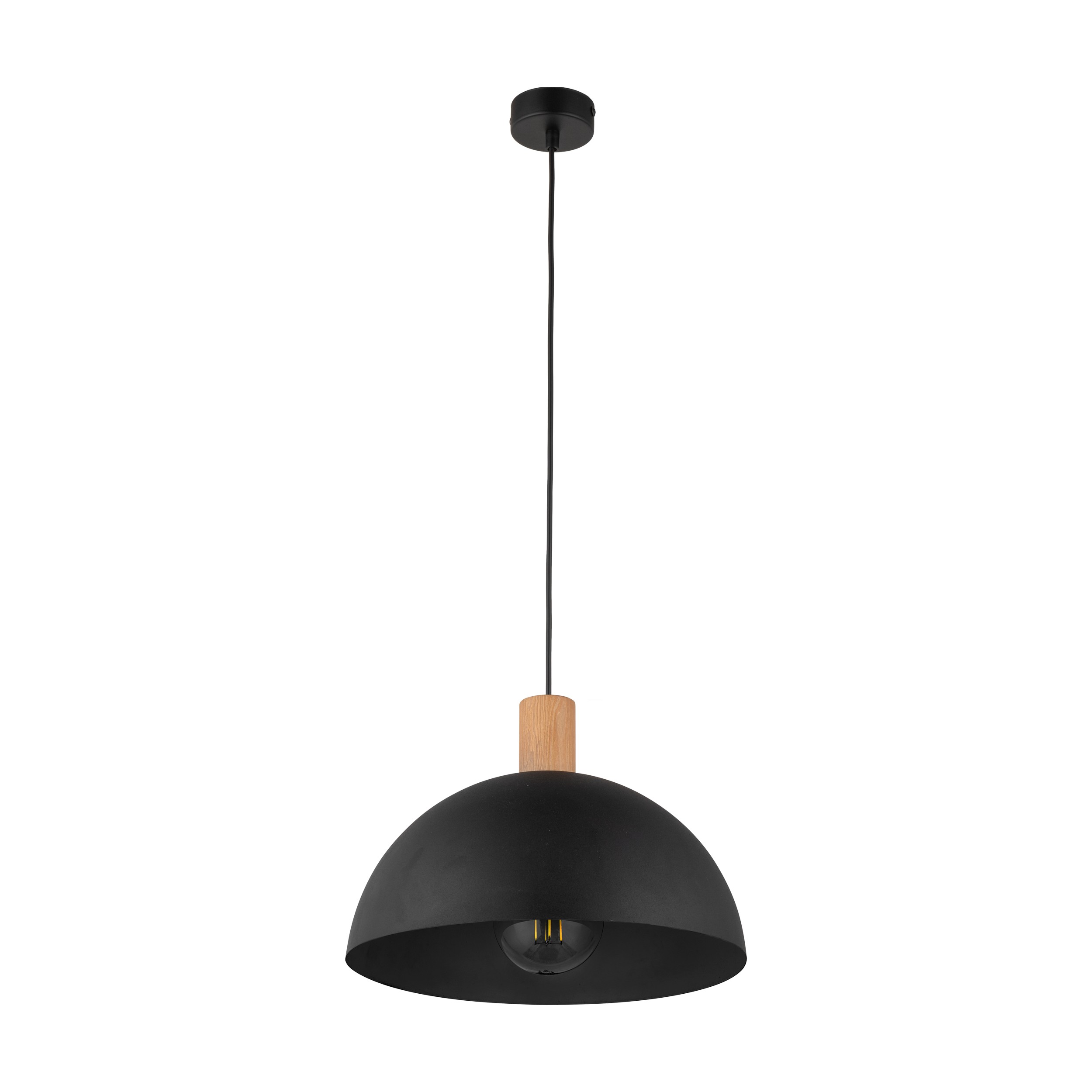 TK Oslo taklampa - svart metall och trä