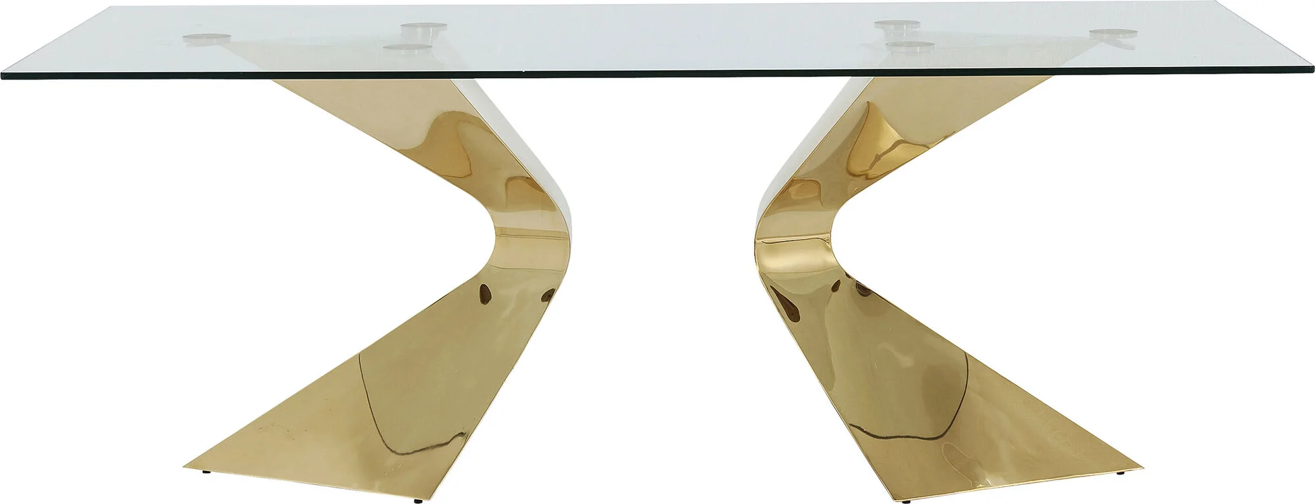 KARE DESIGN Gloria spisebord, rektangulær - klar glas og guld stål (200x100)