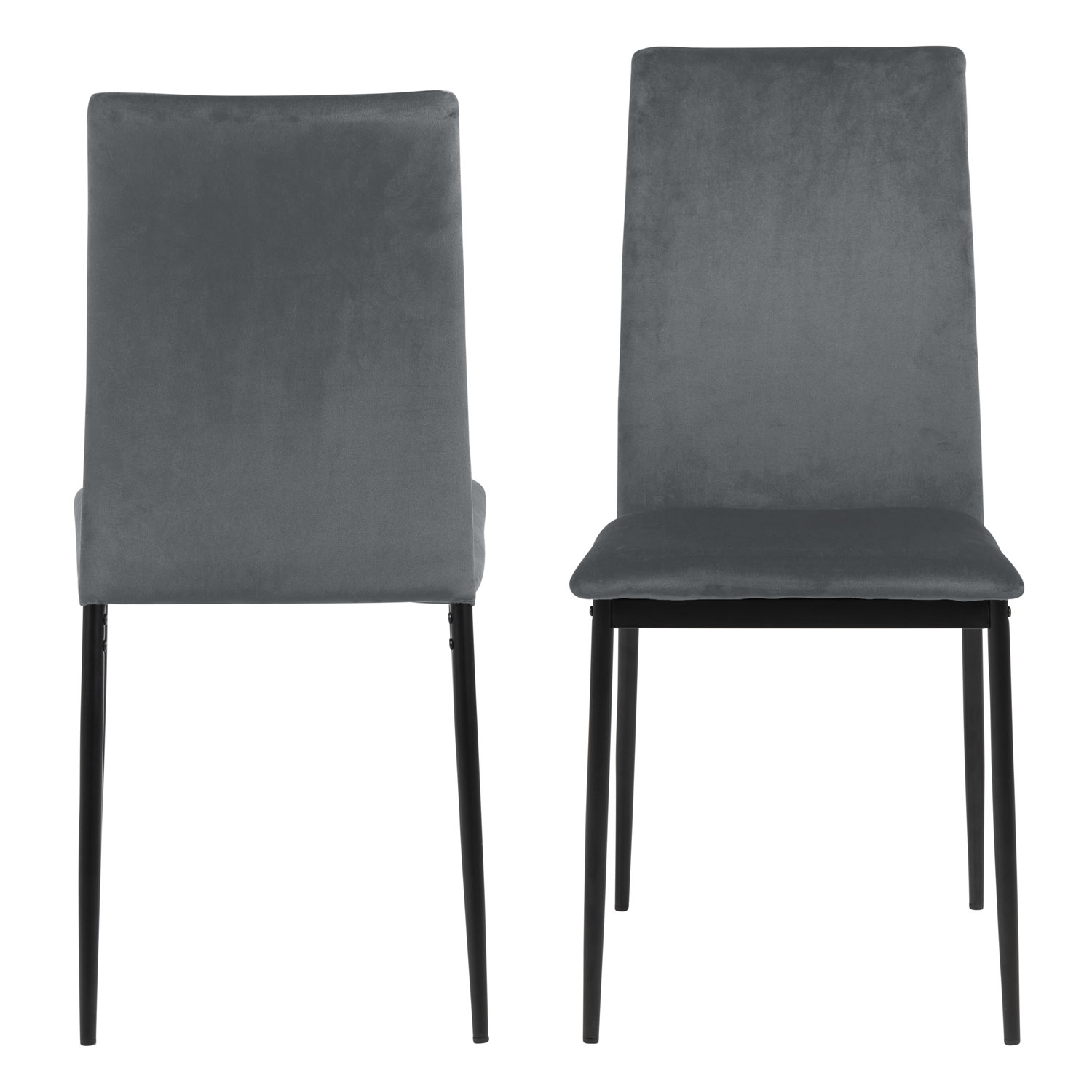 Billede af ACT NORDIC Demina spisebordsstol - mørkegrå polyester og sort metal