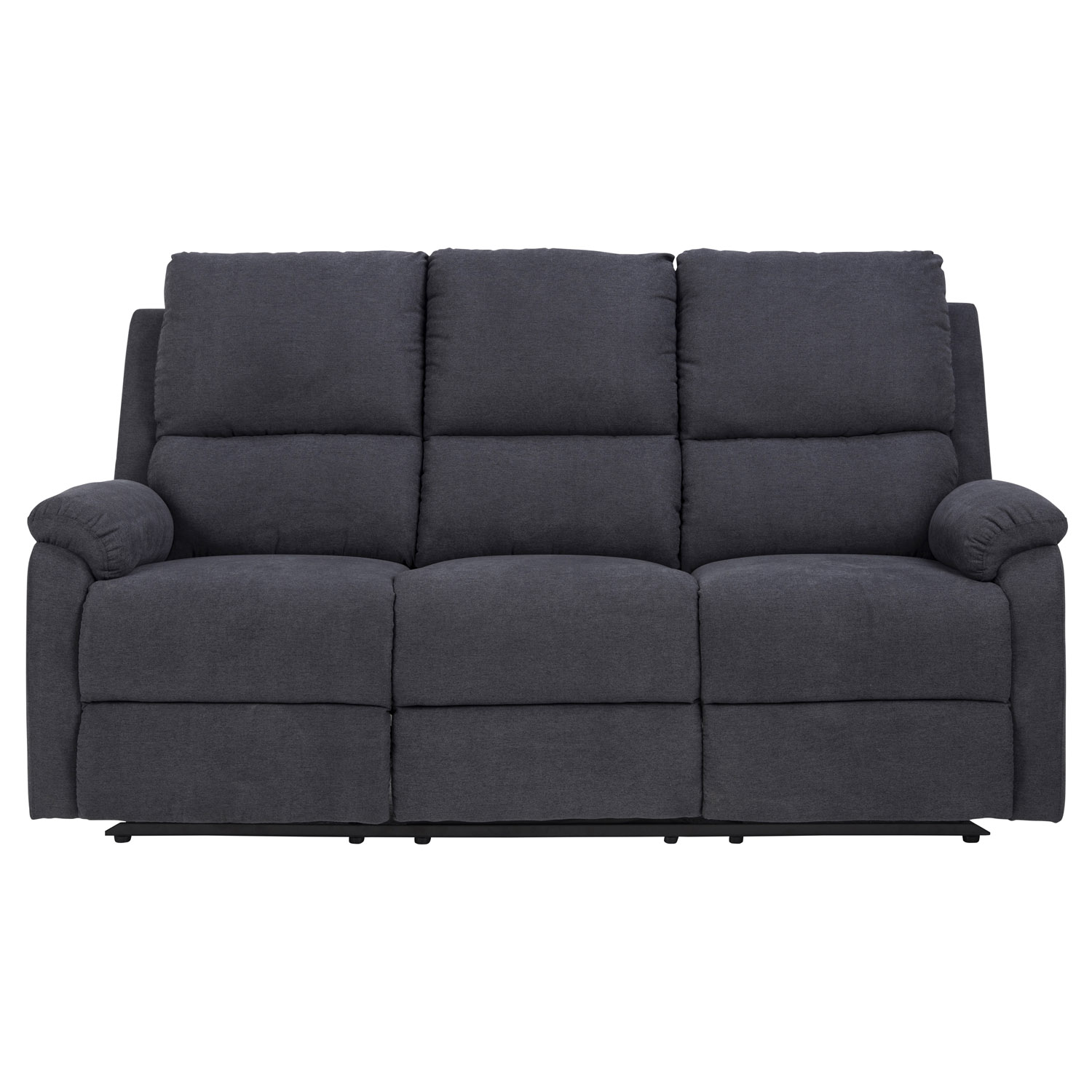 ACT NORDIC Sabia 3 pers. sofa, m. manuel recliner - mørkegrå stof og metal