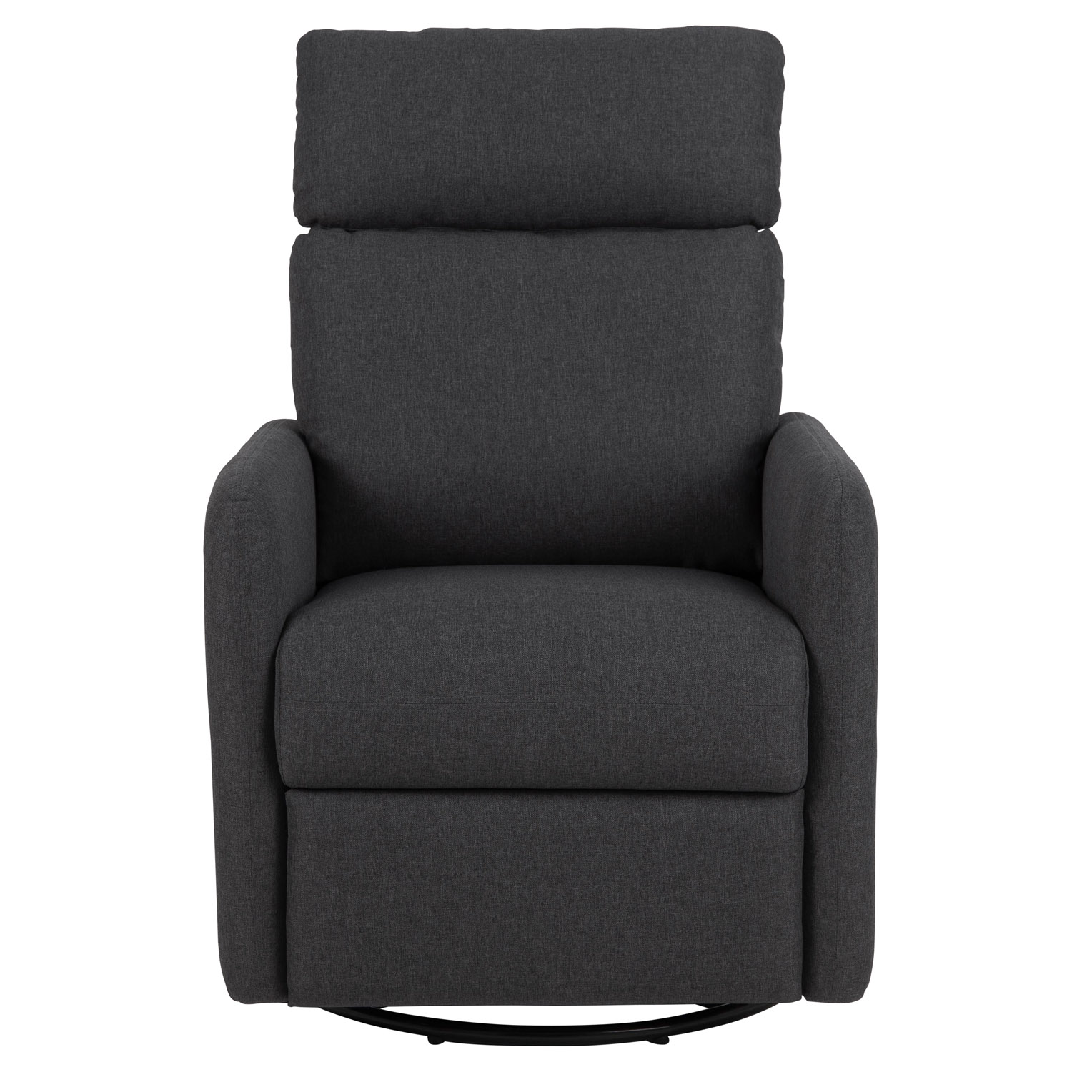 ACT NORDIC Mikkeli recliner stol, m. drejefod og vippefunktion - grå polyester og sort metal