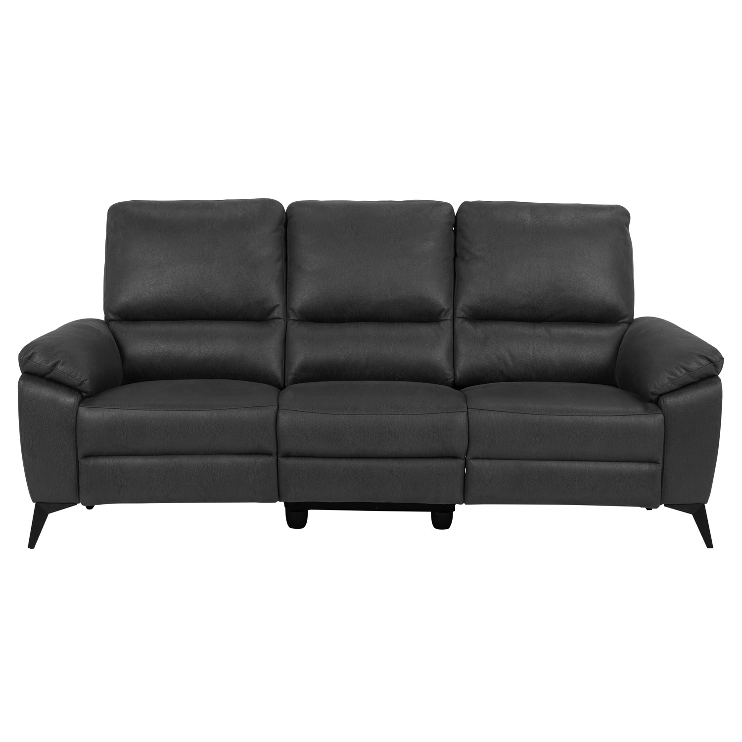 ACT NORDIC Rana 3 pers. sofa, m. 2 elektriske reclinere og USB port C stik - grå polyester og sort metal