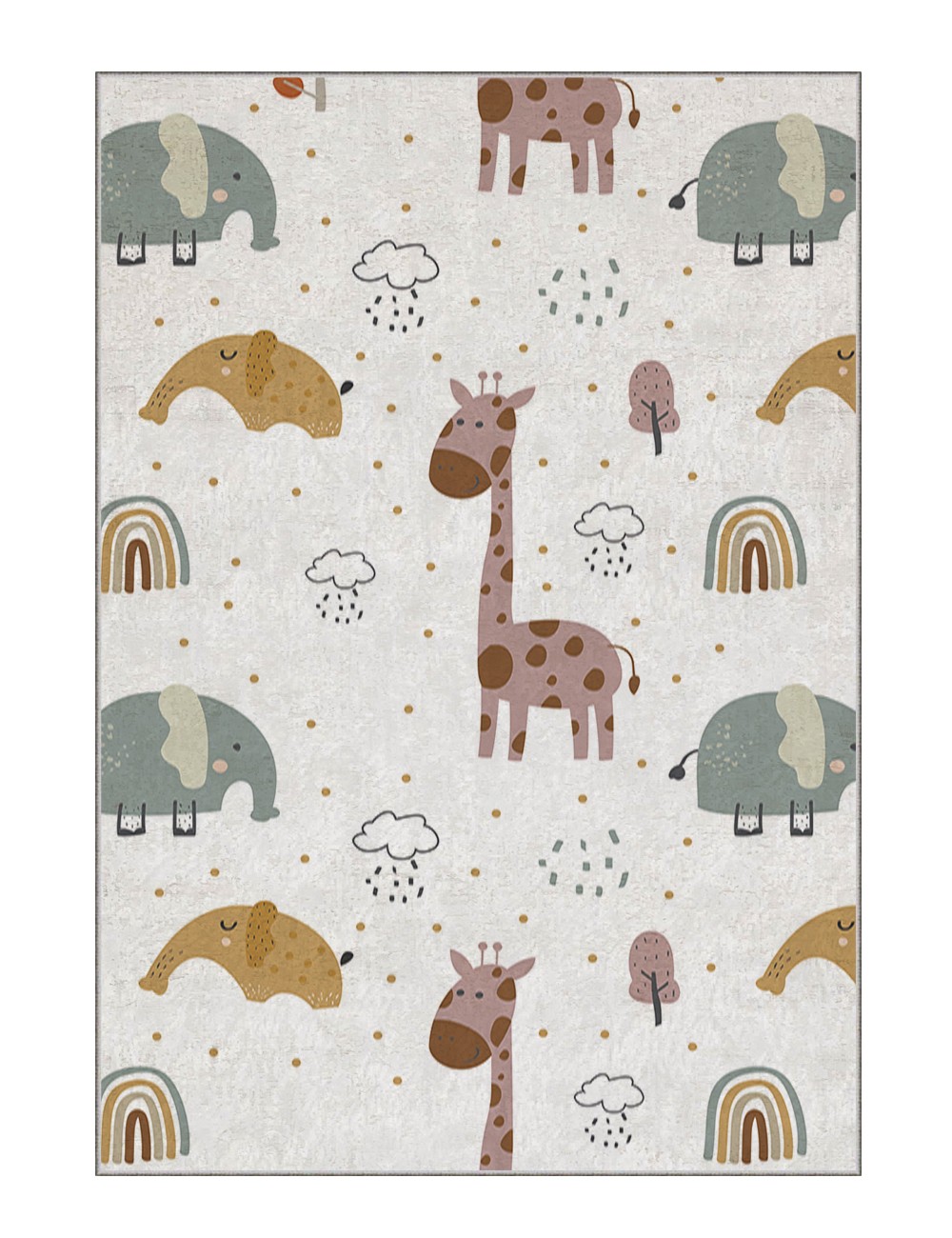 TEPPI HMI teppe for barn, rektangulært – flerfarget polyester (120×180)