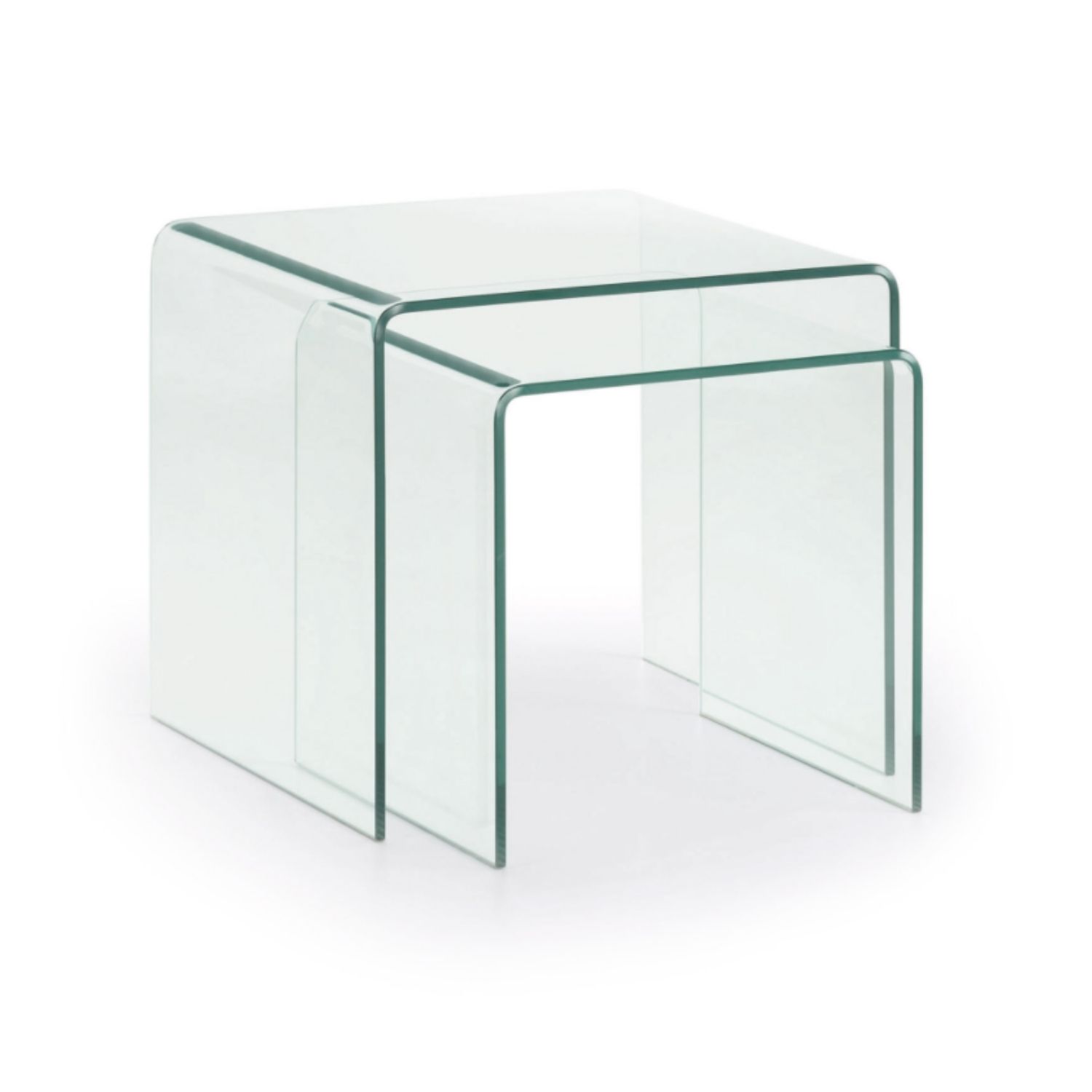 LAFORMA Burano indskudsborde, firkantet - klar glas (sæt m. 2)