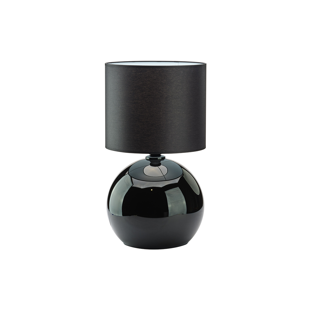 Køb TK Palla bordlampe, Lille – sort stof og sort glas