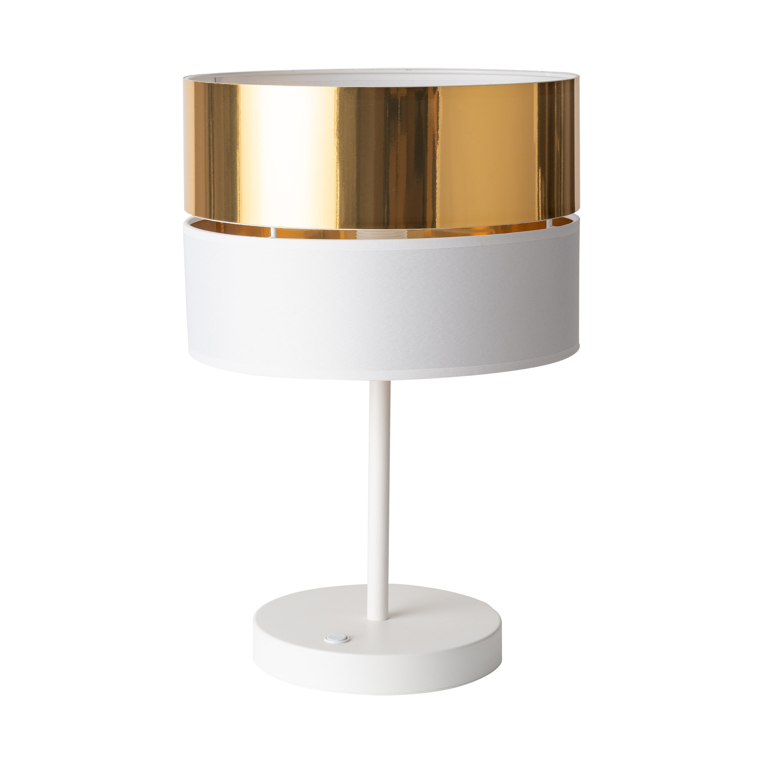 TK Hilton bordlampe - guld metal og hvid stof