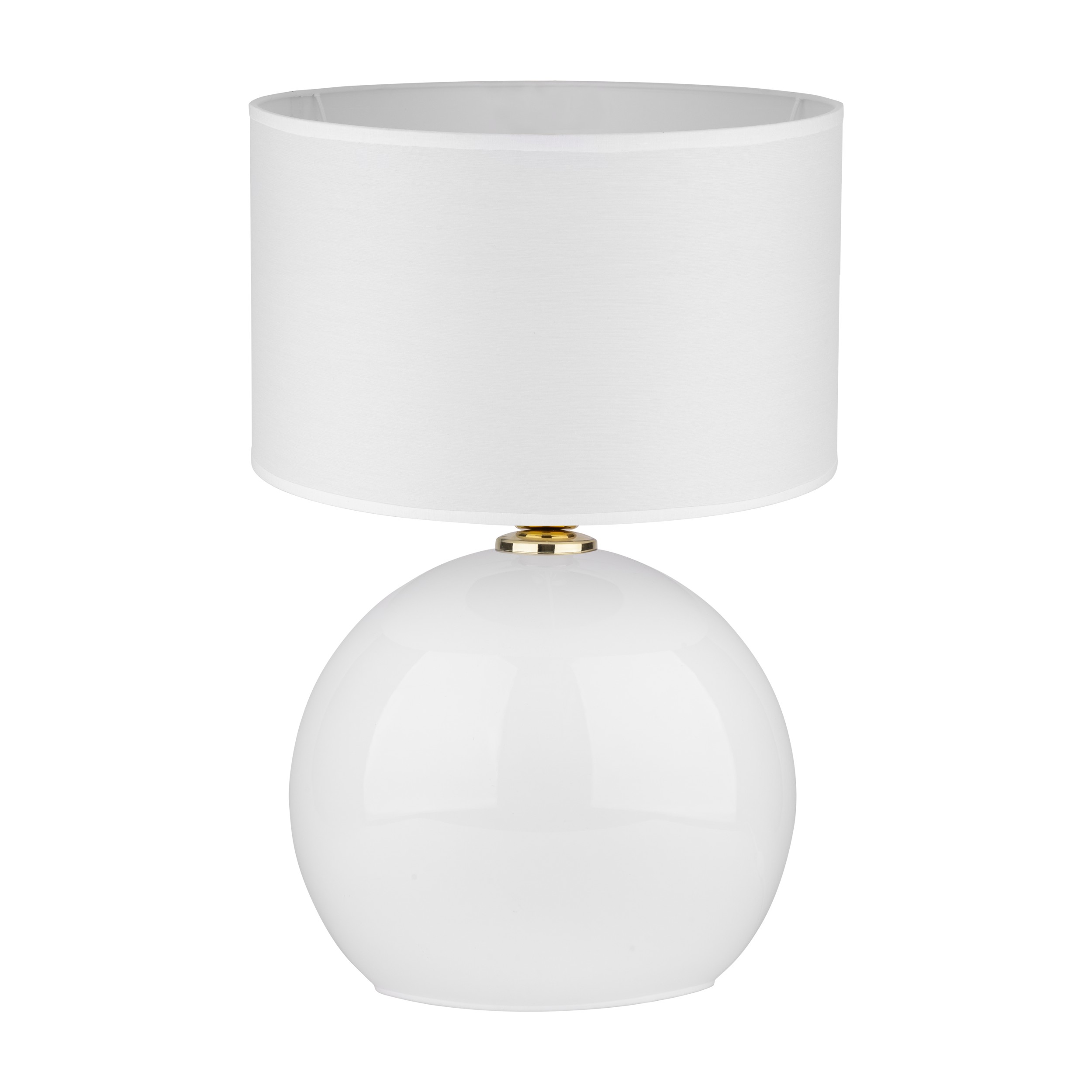 TK Palla bordlampe - hvid stof og hvid glas