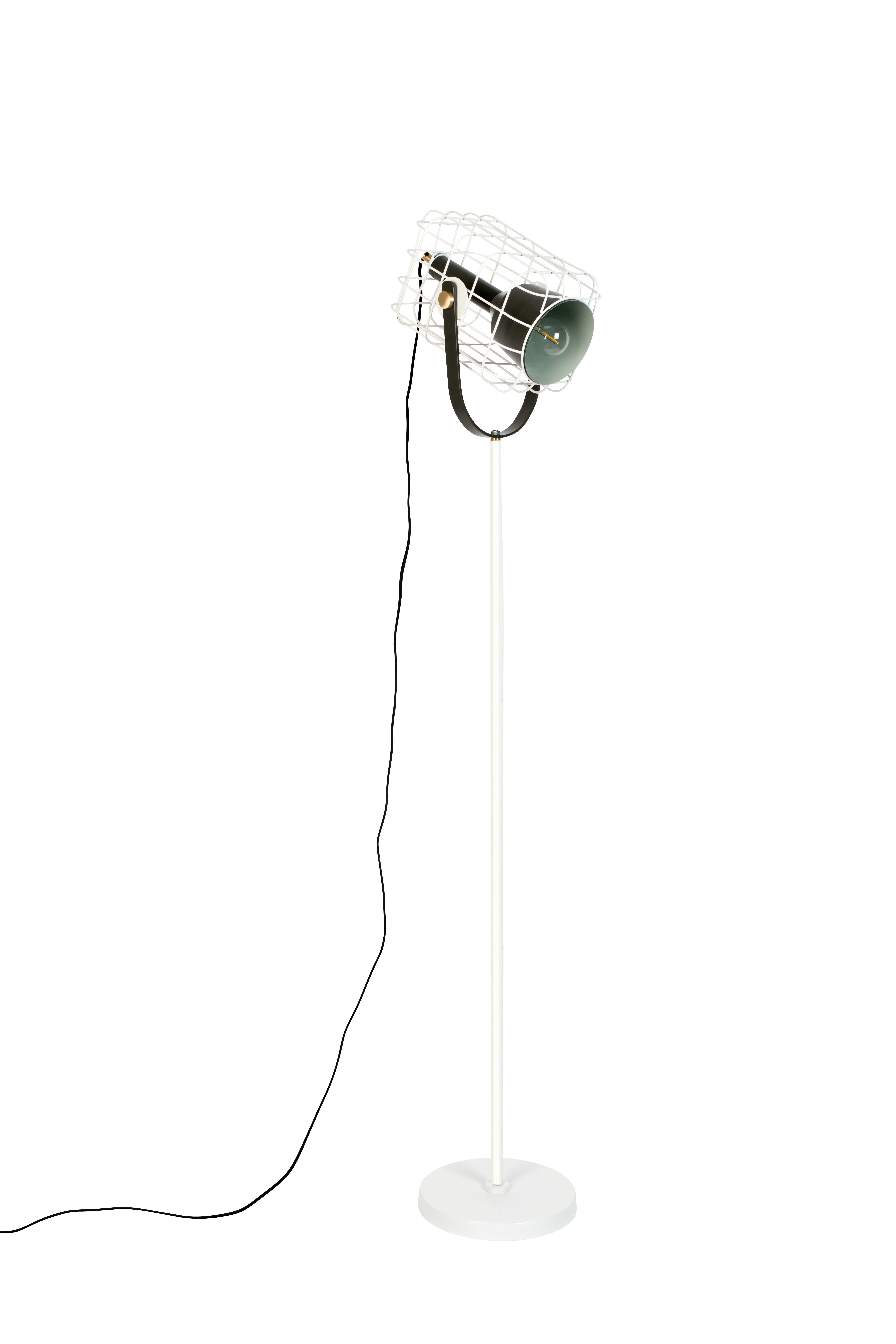 WHITE LABEL LIVING Cage gulvlampe - hvid aluminium