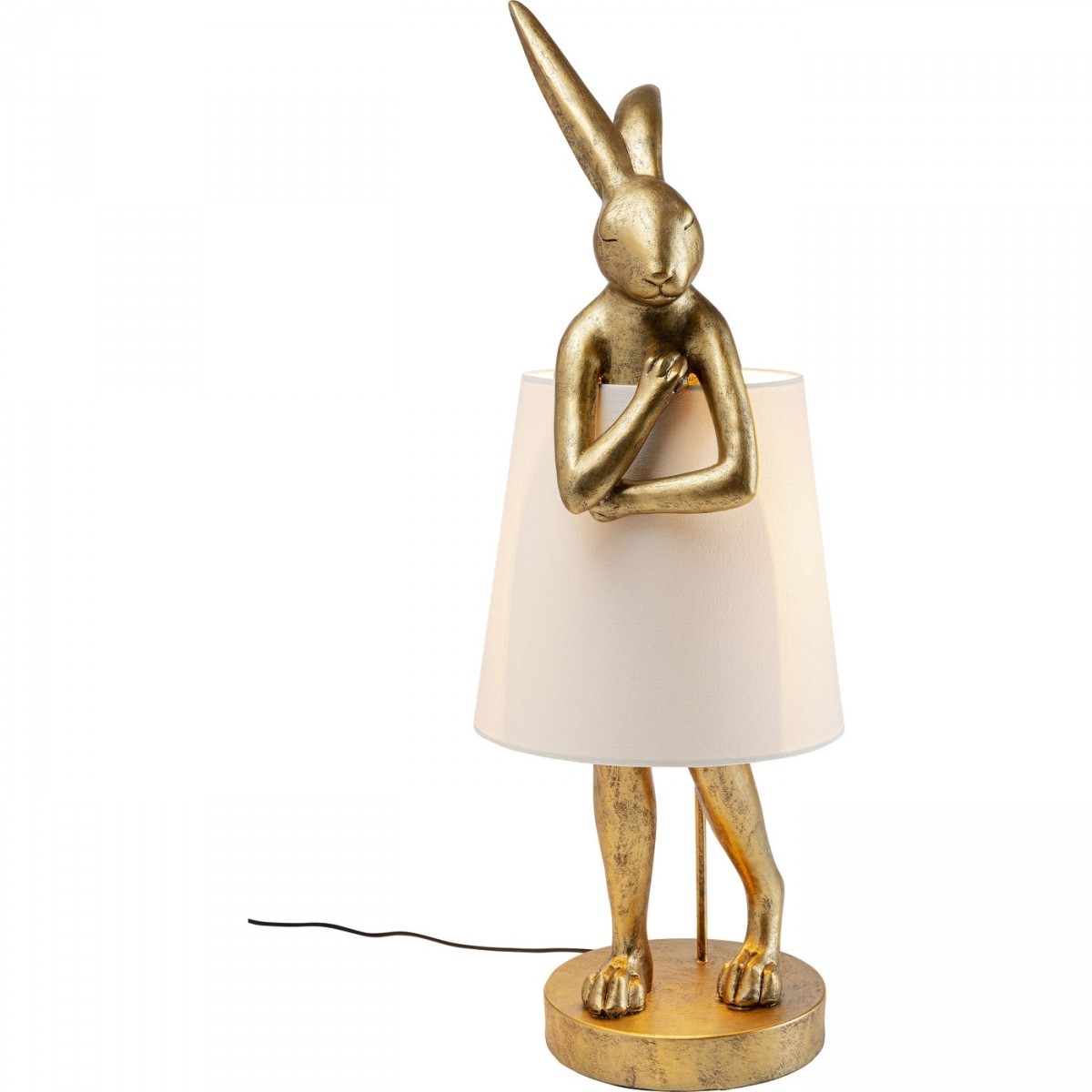 KARE DESIGN Animal Rabbit Gold bordlampe - bomuld og guld polyresin (H:88cm)