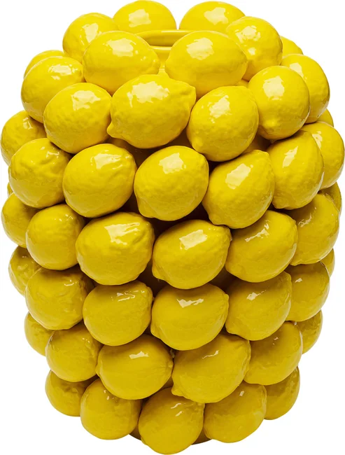 KARE DESIGN Lemon Juice vase, rund - gul porcelæn (H:40cm)