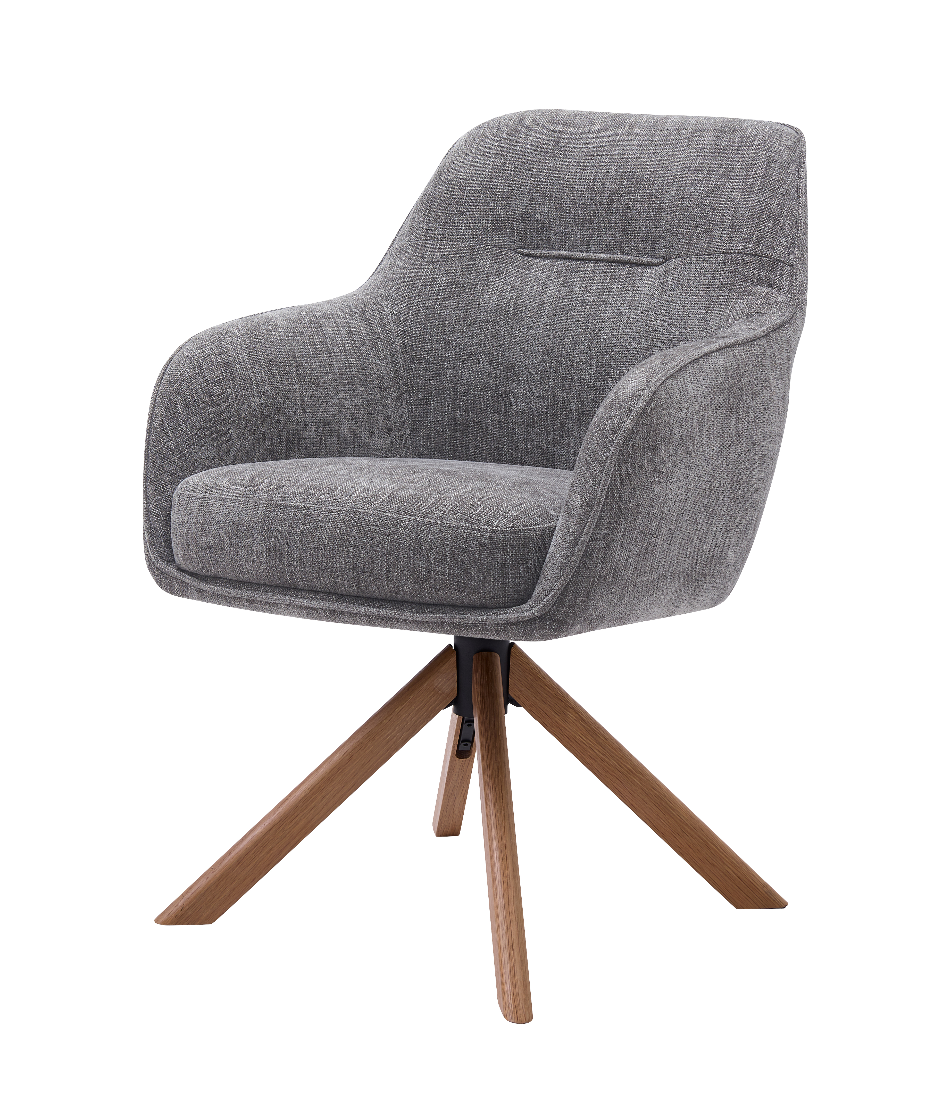 Avola Select drejestol, m. armlæn - grafit grå polyester og egetræ