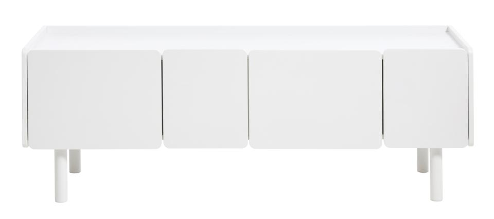 Bera TV-bord, m. 4 låger – hvid MDF og jern (160×45) Bera TV-bord, m. 4 låger – hvid MDF og jern (160×45)