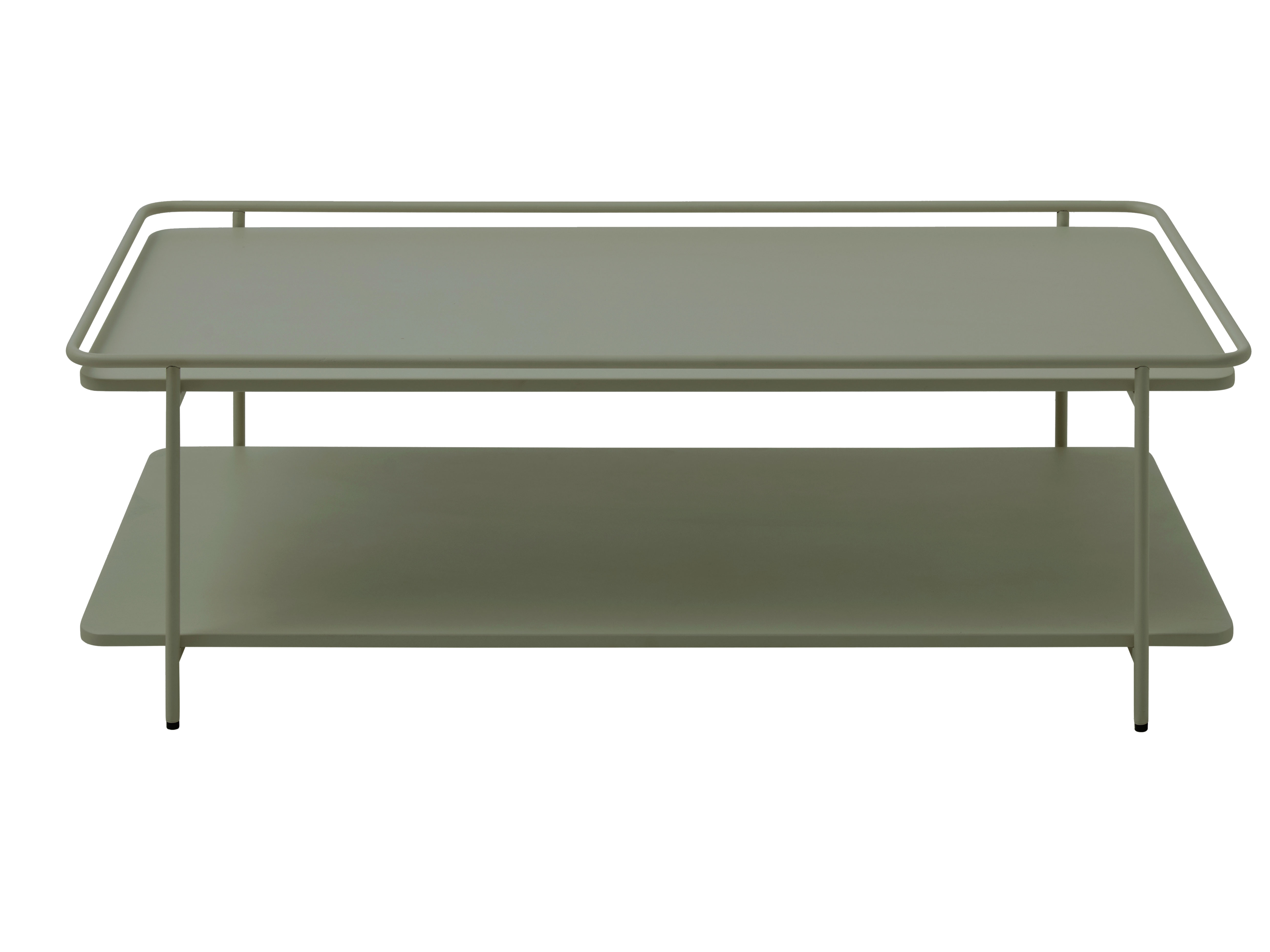 Yuba sofabord, m. 1 hylde, rektangulær - olivengrøn metal (55x110)