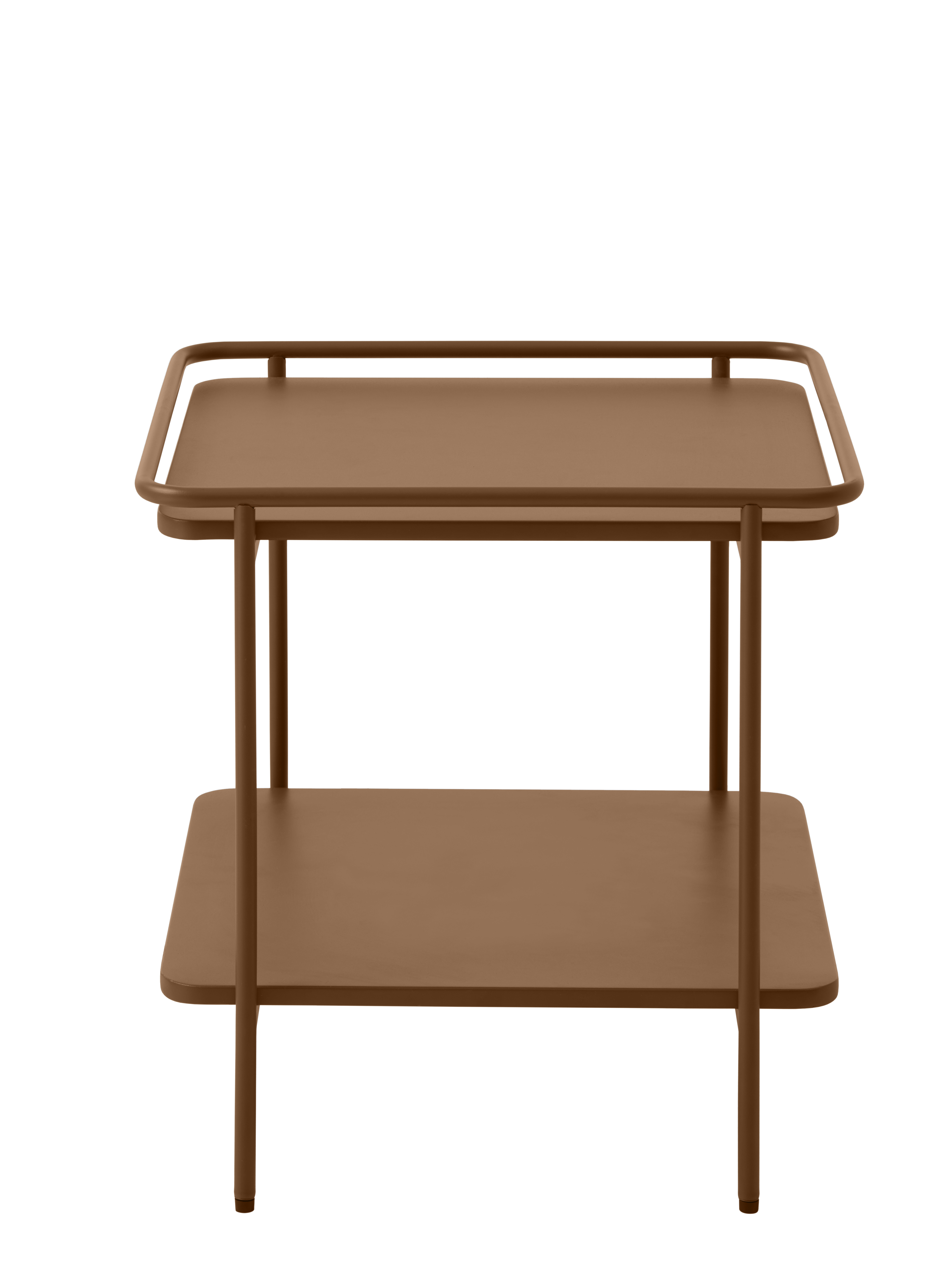 Yuba sidebord, m. 1 hylde, kvadratisk - terracotta metal (45x45)