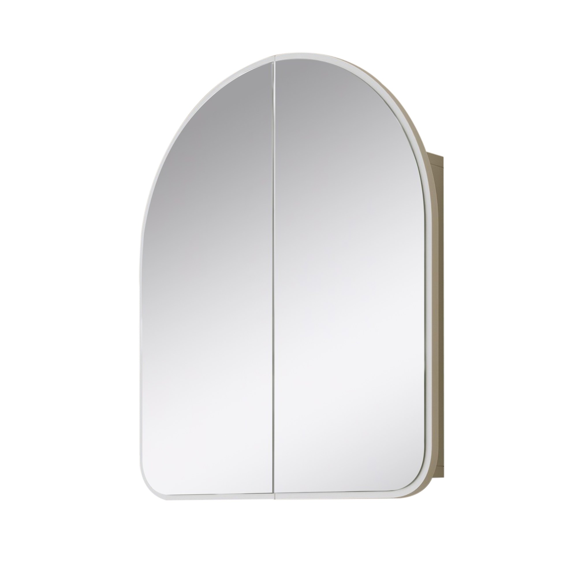 NORDVÄRK Hope væghængt badeværelsesskab, m. 2 spejllåger og 1 hylde - spejlglas og hvid fiberplade