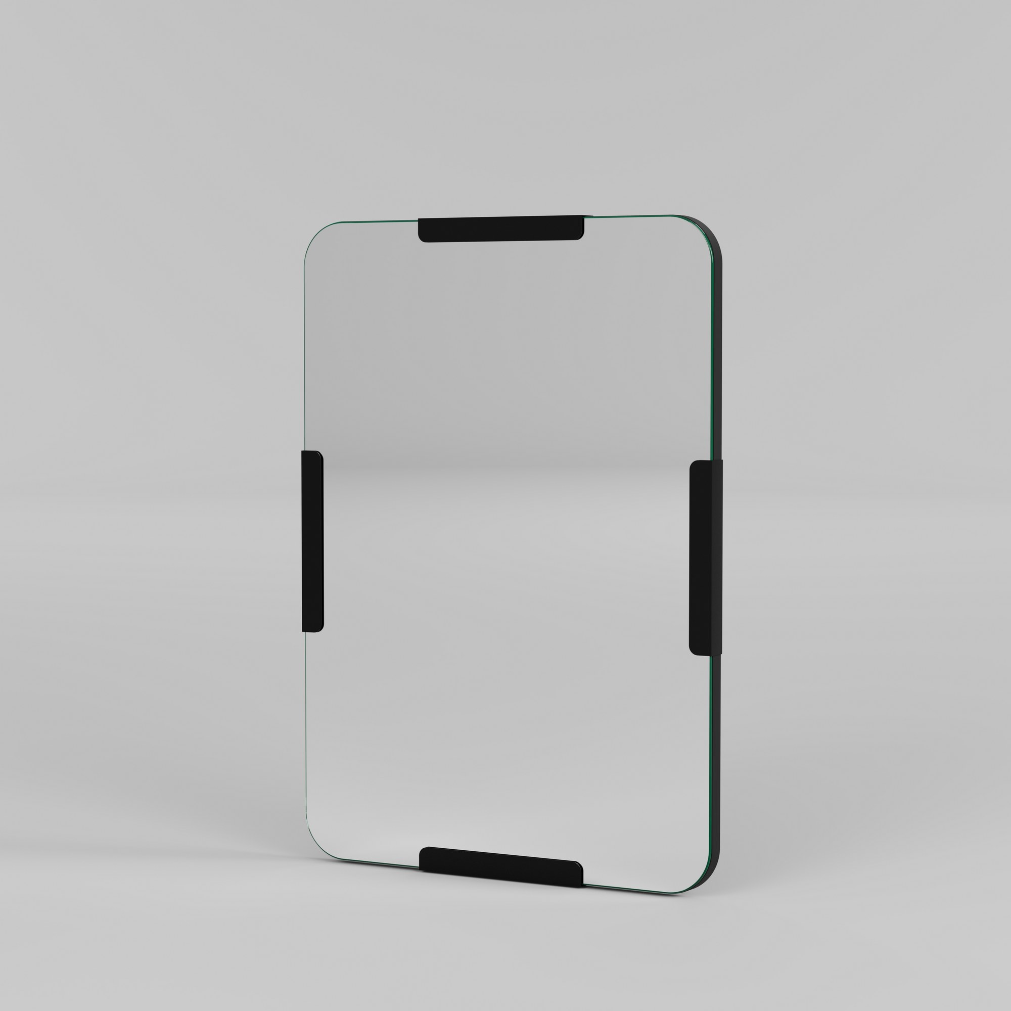 NORDVÄRK Code vægspejl, rektangulær - spejlglas og sort MDF (50x70)