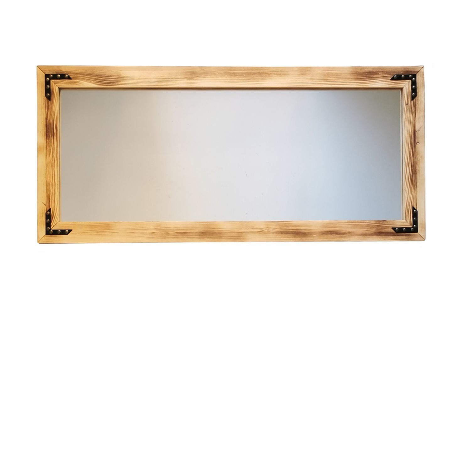 NORDVÄRK 11050 vægspejl, rektangulær - spejlglas og valnøddefarvet fyrretræ (50x110)