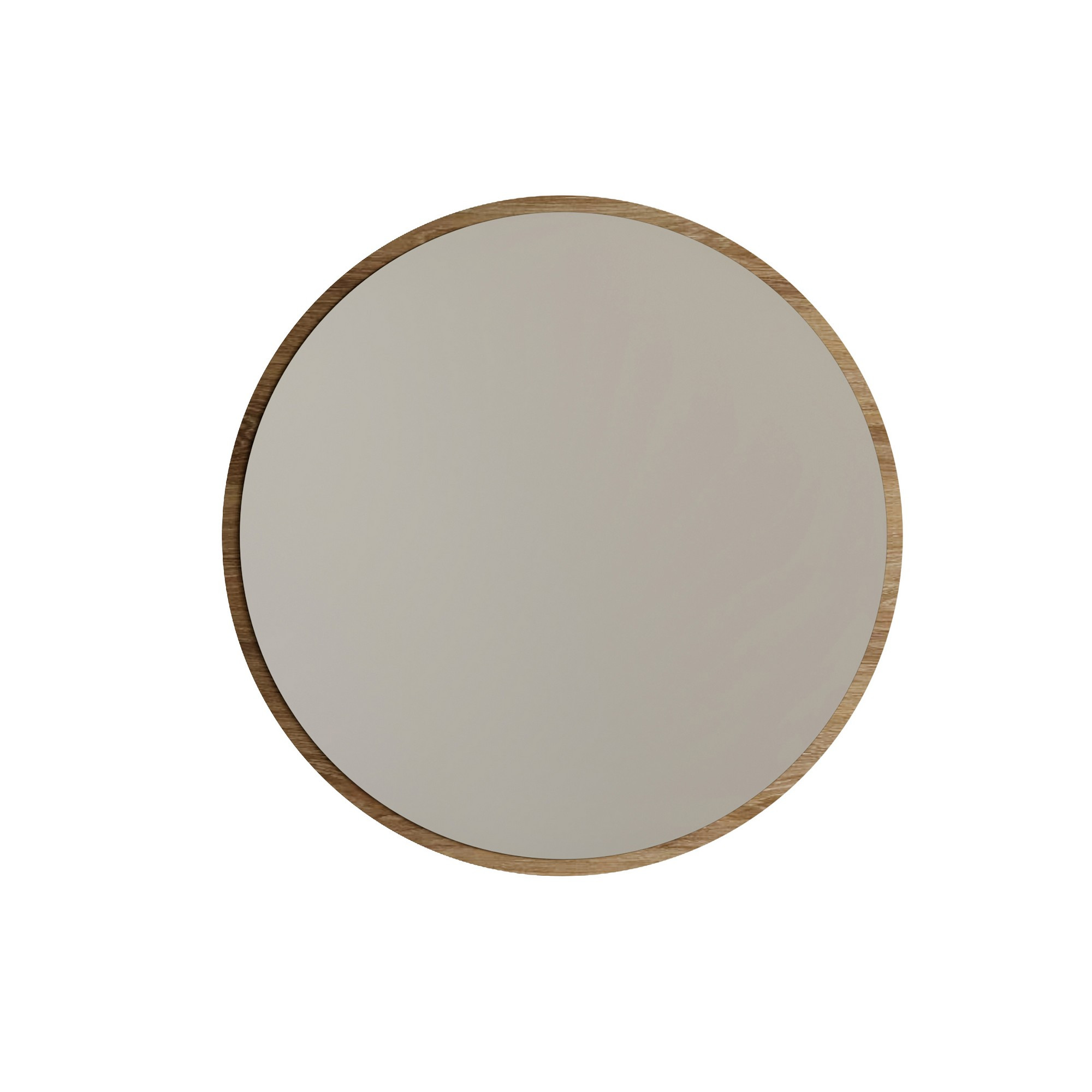 NORDVÄRK Dekoratif vægspejl, rund - spejlglas og valnøddefarvet melamin (Ø60)