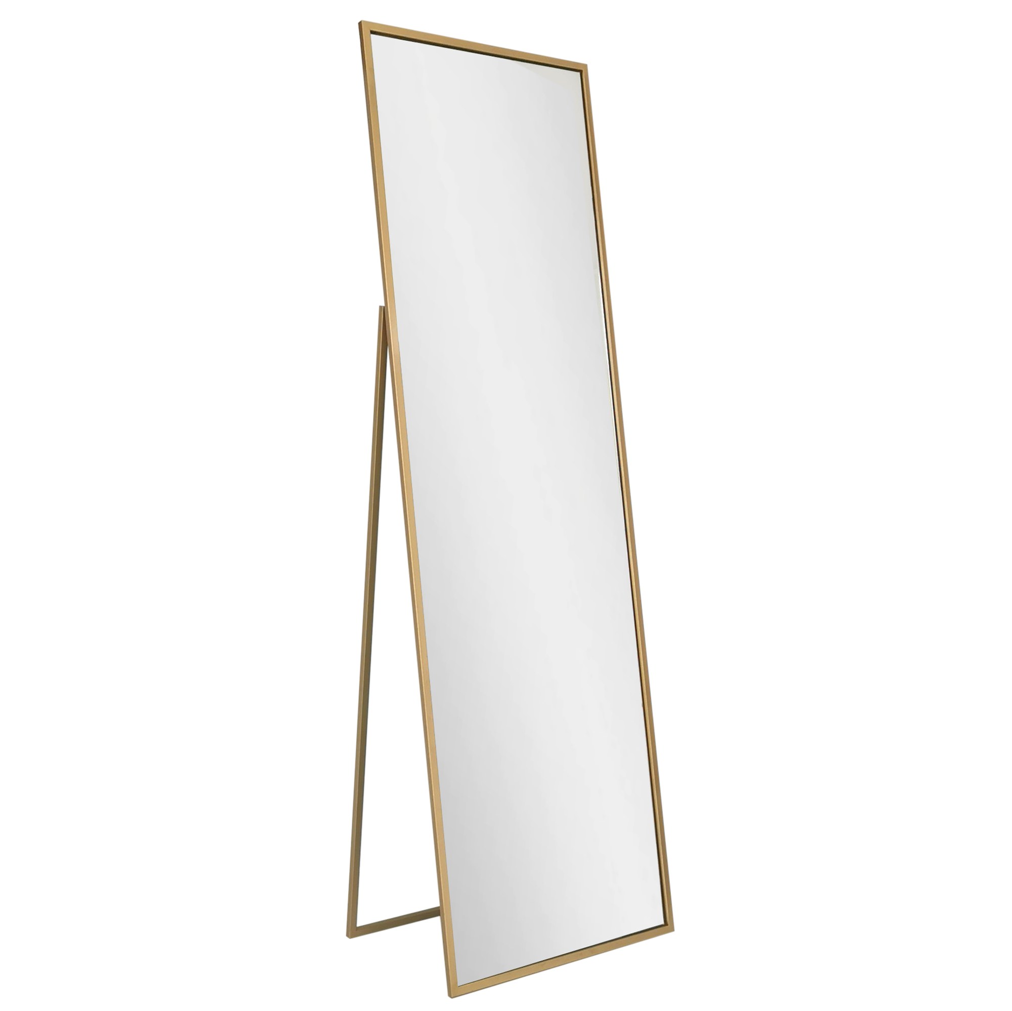 NORDVÄRK Cool Cheval gulvspejl, rektangulær - spejlglas og guld metal (170x50)
