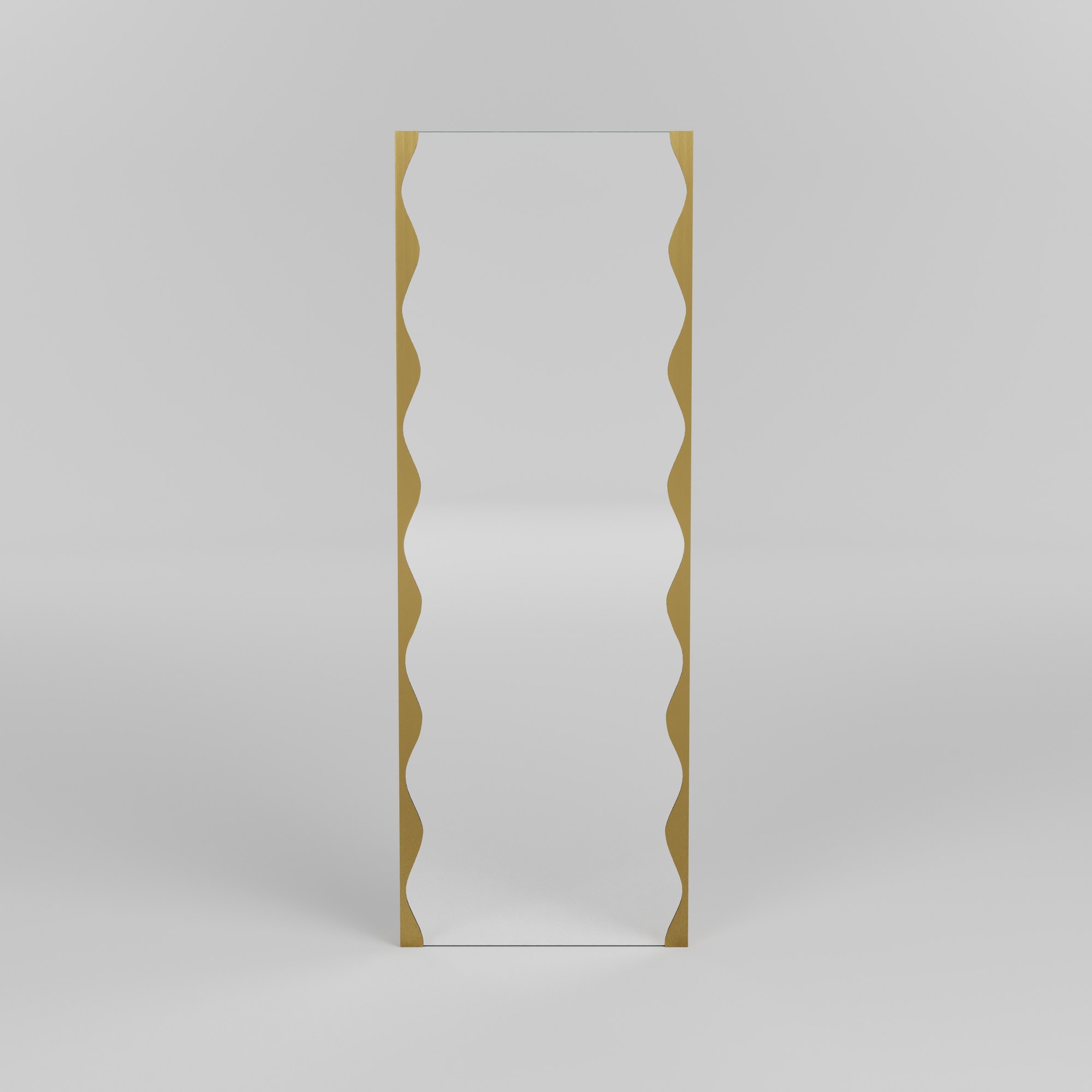 NORDVÄRK Melodia vægspejl, rektangulær - spejlglas og guld metal (140x50)