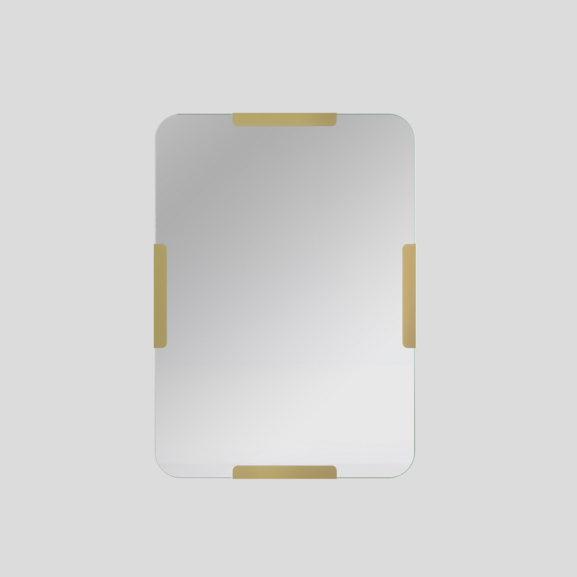 NORDVÄRK Pera vægspejl, rektangulær - spejlglas og guld metal (70x50)