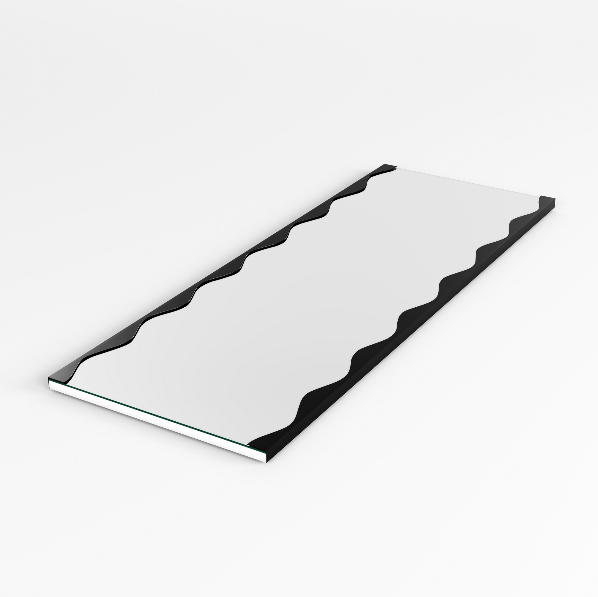 NORDVÄRK Melodia vægspejl, rektangulær - spejlglas og sort metal (140x50)