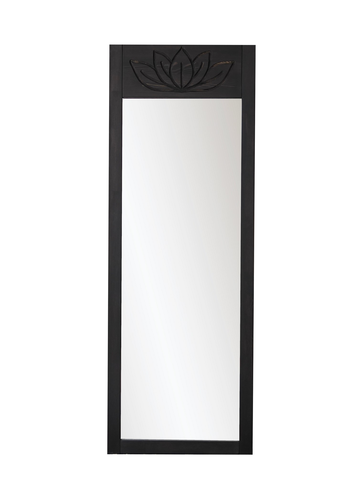 NORDVÄRK Lotus Cheval vægspejl, rektangulær - spejlglas og antracitgrå træ (155x55)