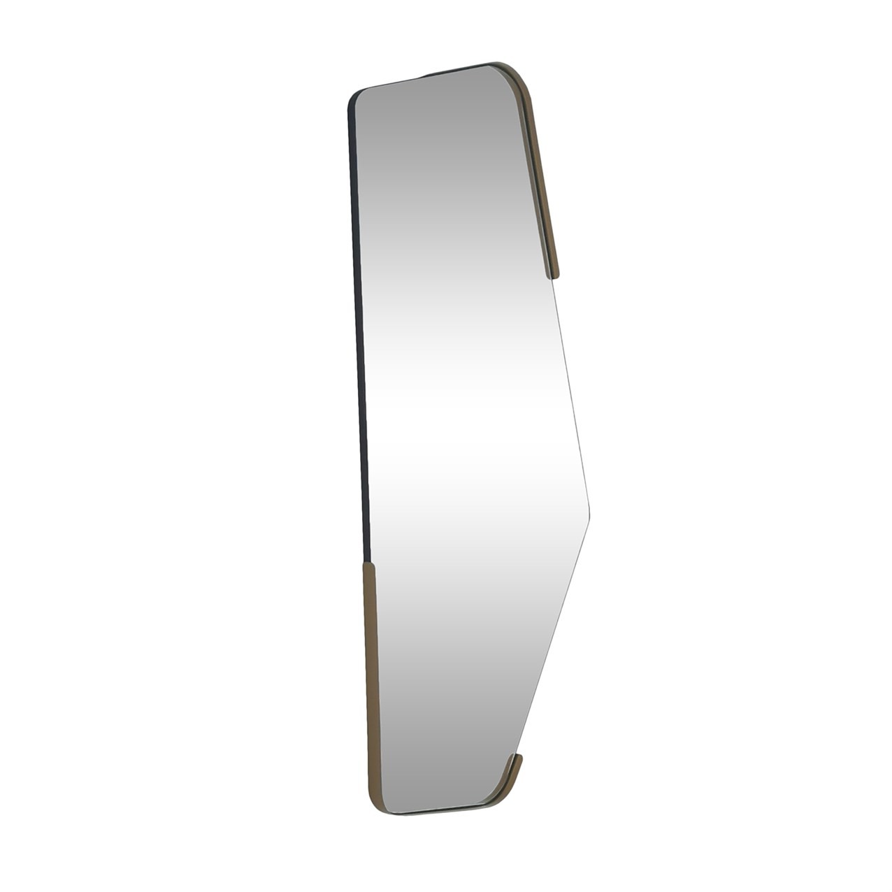 NORDVÄRK Irregular vægspejl, rektangulær - spejlglas og sort metal (120x60)