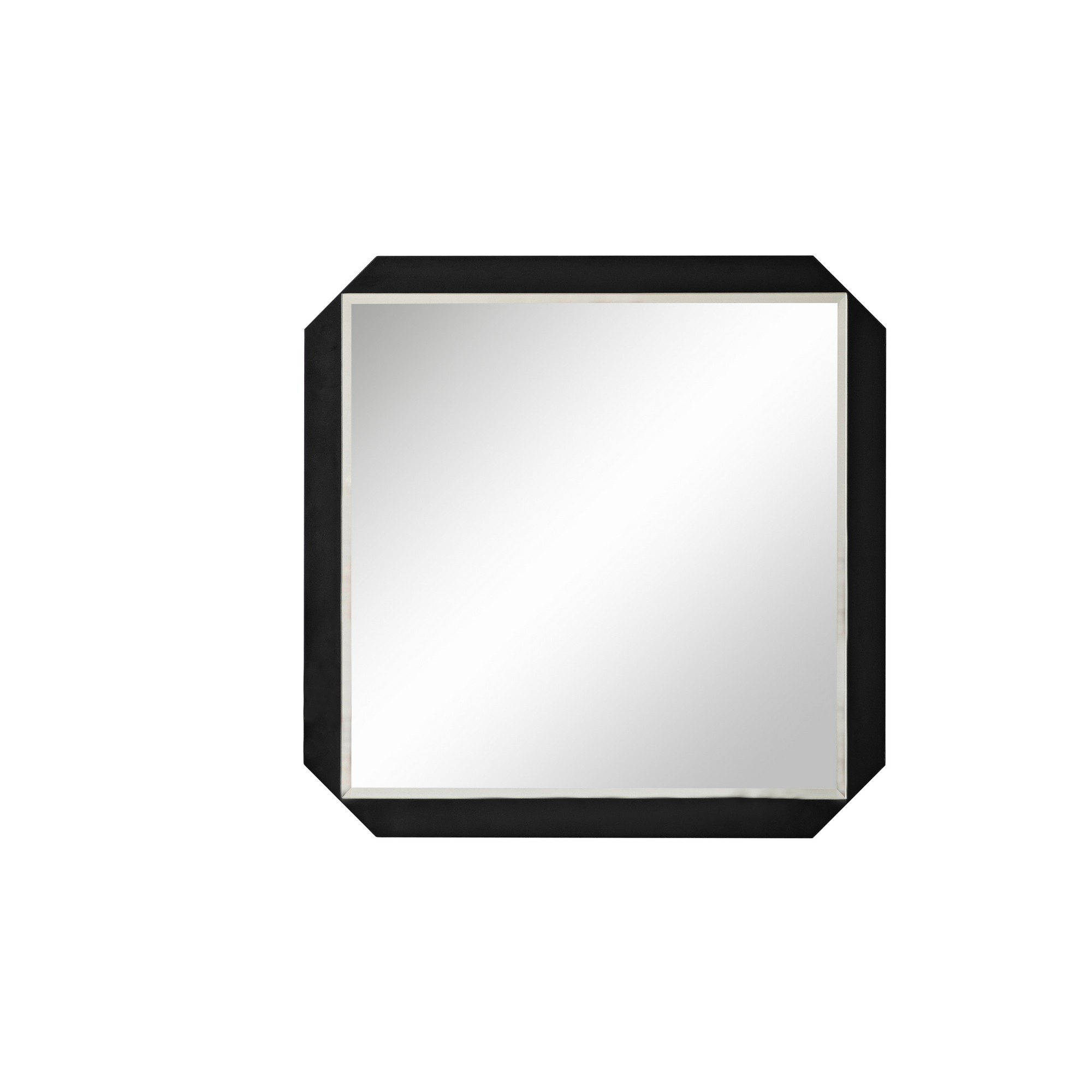 NORDVÄRK Carre vægspejl, kvadratisk - spejlglas og sort melamin (70x70)