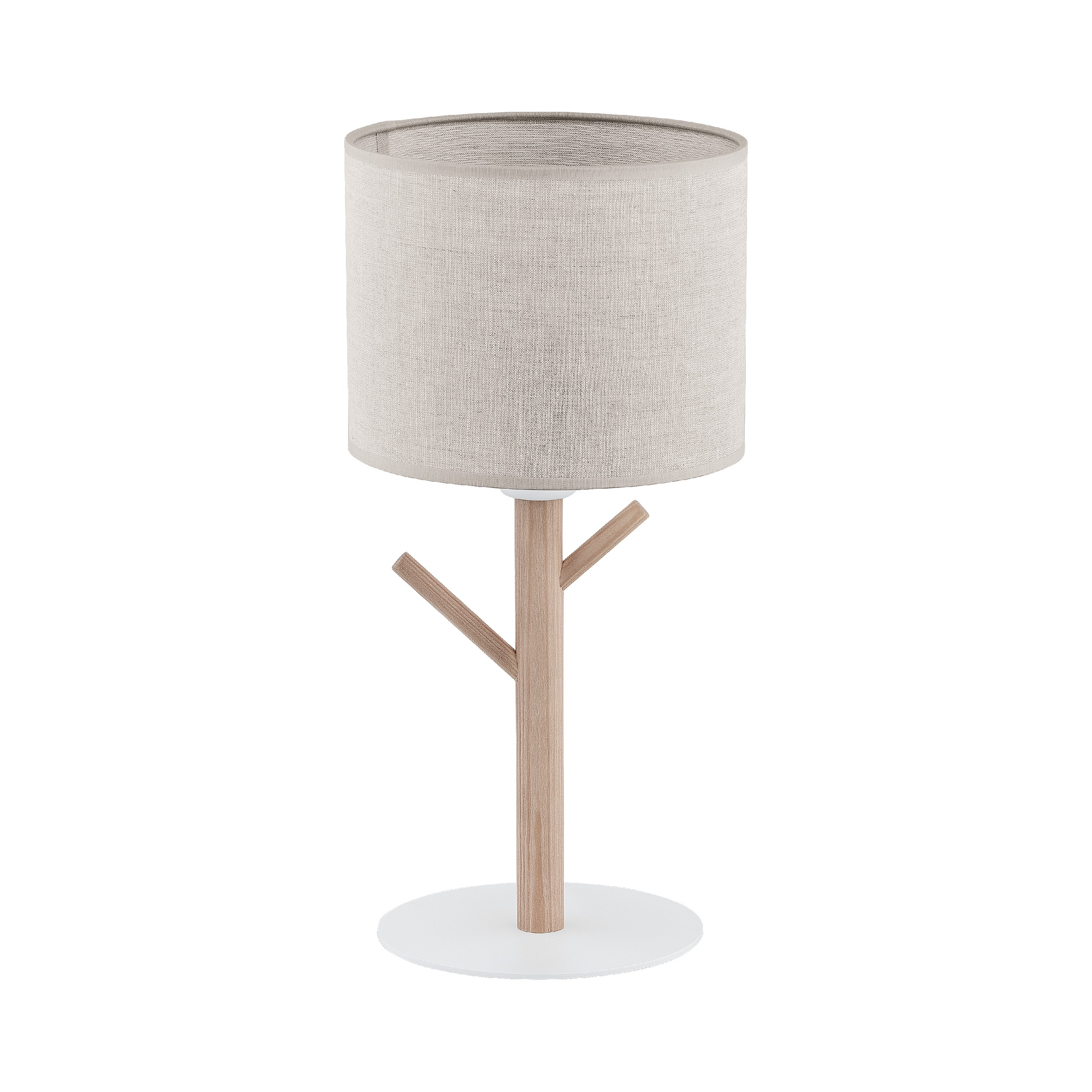 TK Albero bordlampe - beige hør, natur fyrretræ og hvid stål