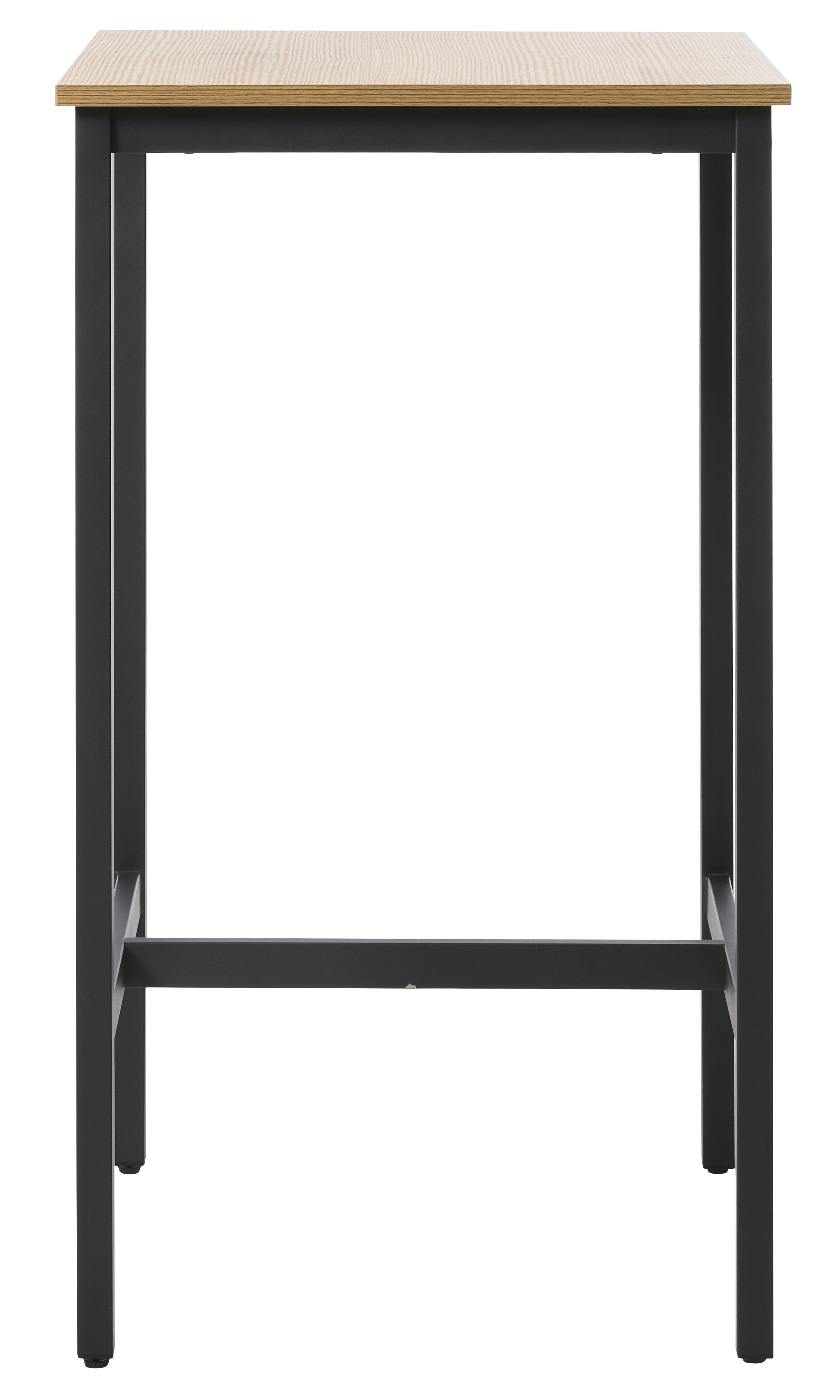 UNIQUE FURNITURE barbord, rektangulær - natur egemelamin og sort metal (60x60)