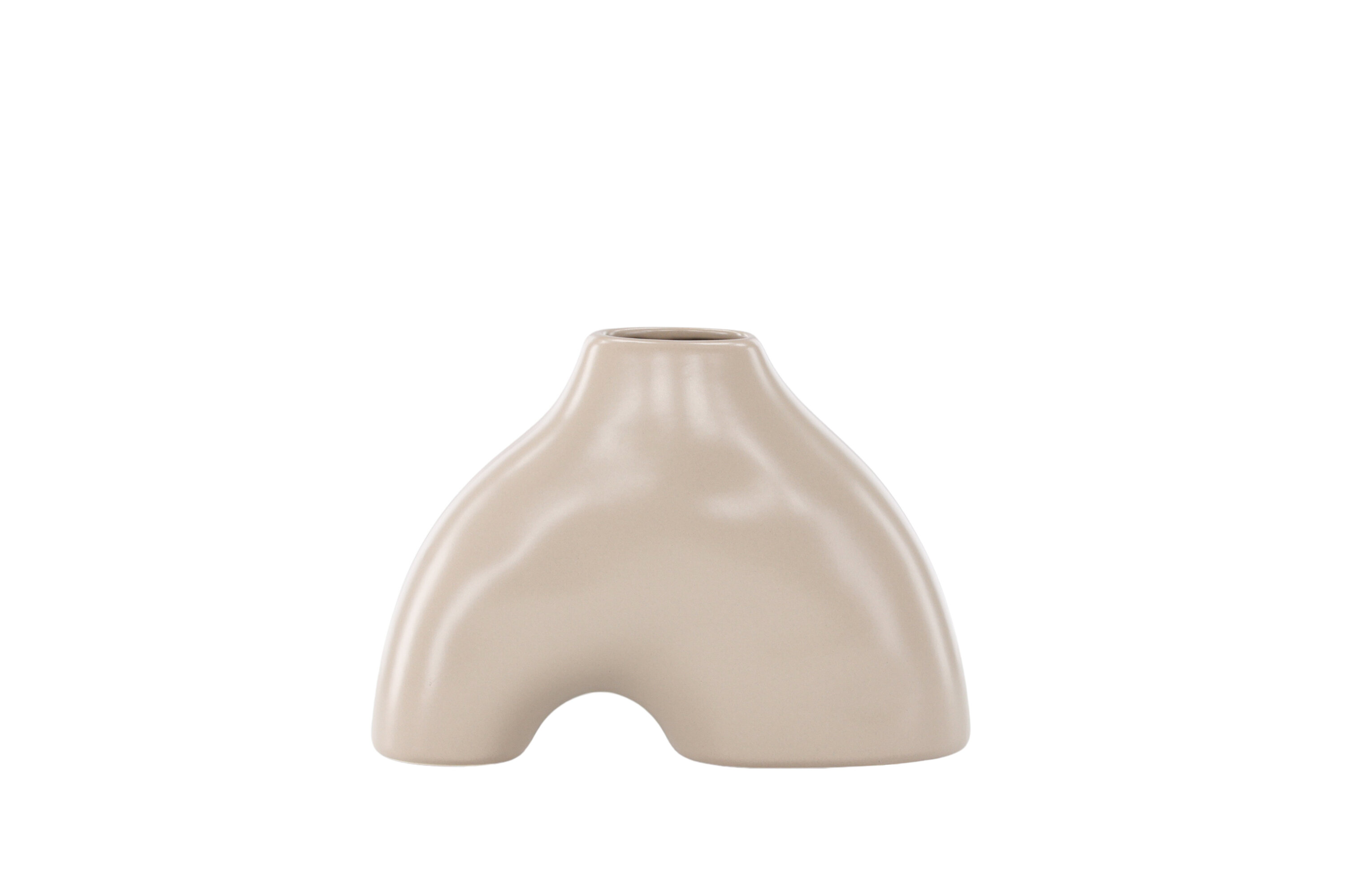 VENTURE DESIGN Kento vase - beige stentøj (21x8x15H)