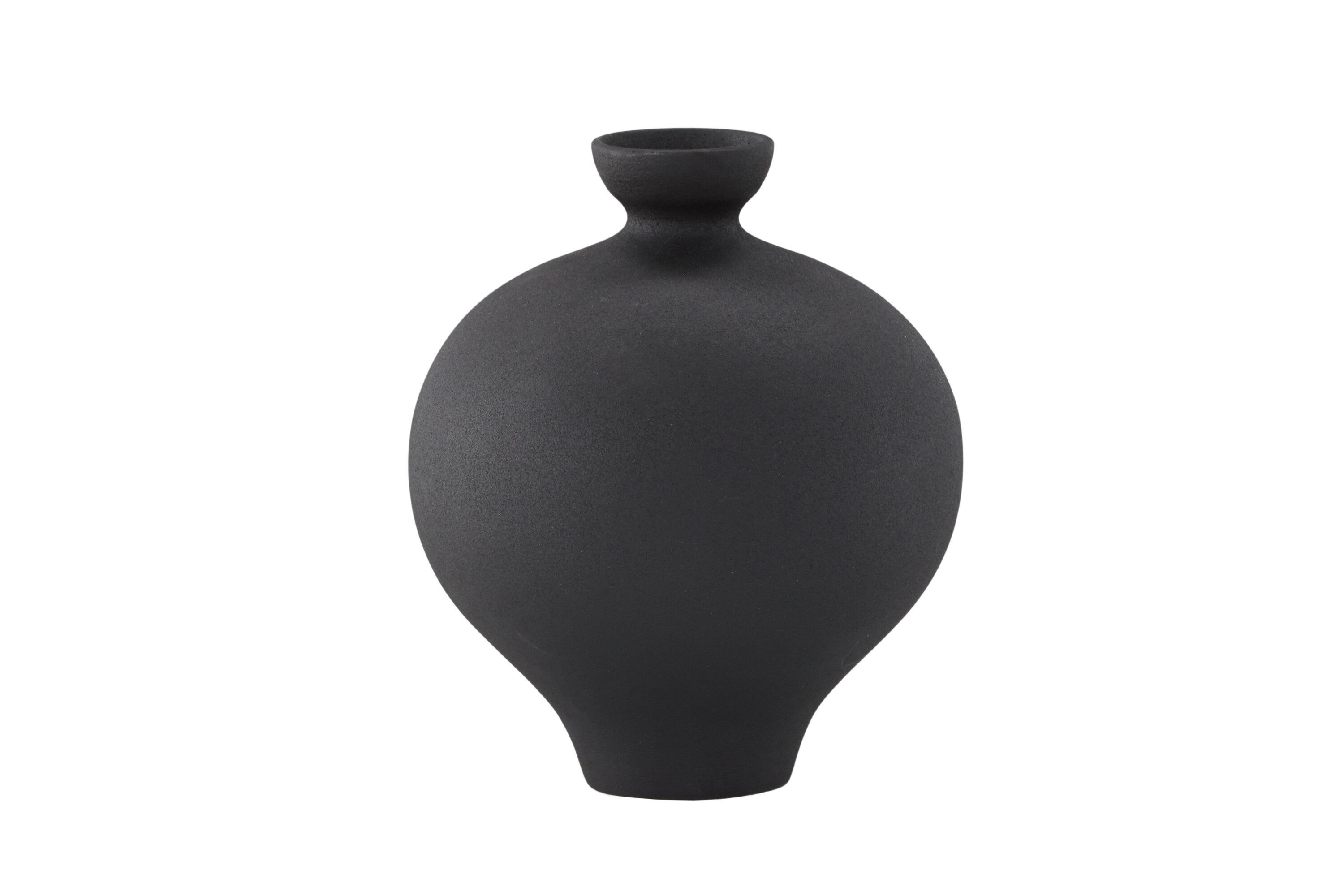 VENTURE DESIGN Rellis vase, rund - sort keramik (D6xH24xB20)