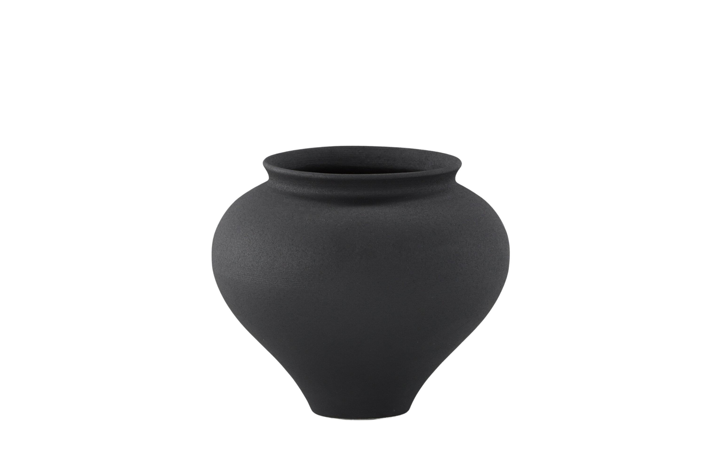 VENTURE DESIGN Rellis vase, rund - sort keramik (D11xH18xB18)