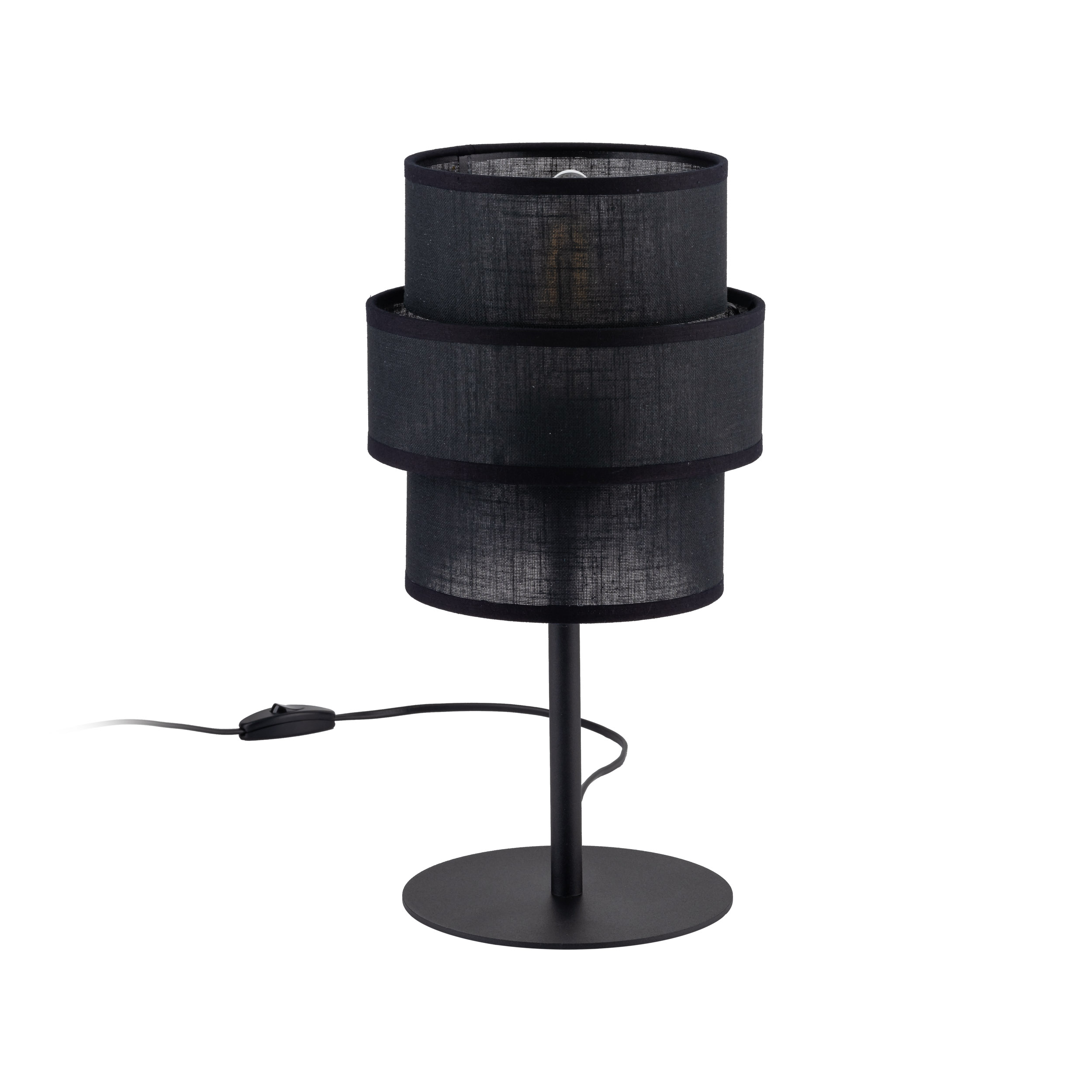 TK Calisto bordlampe - sort stof og sort stål