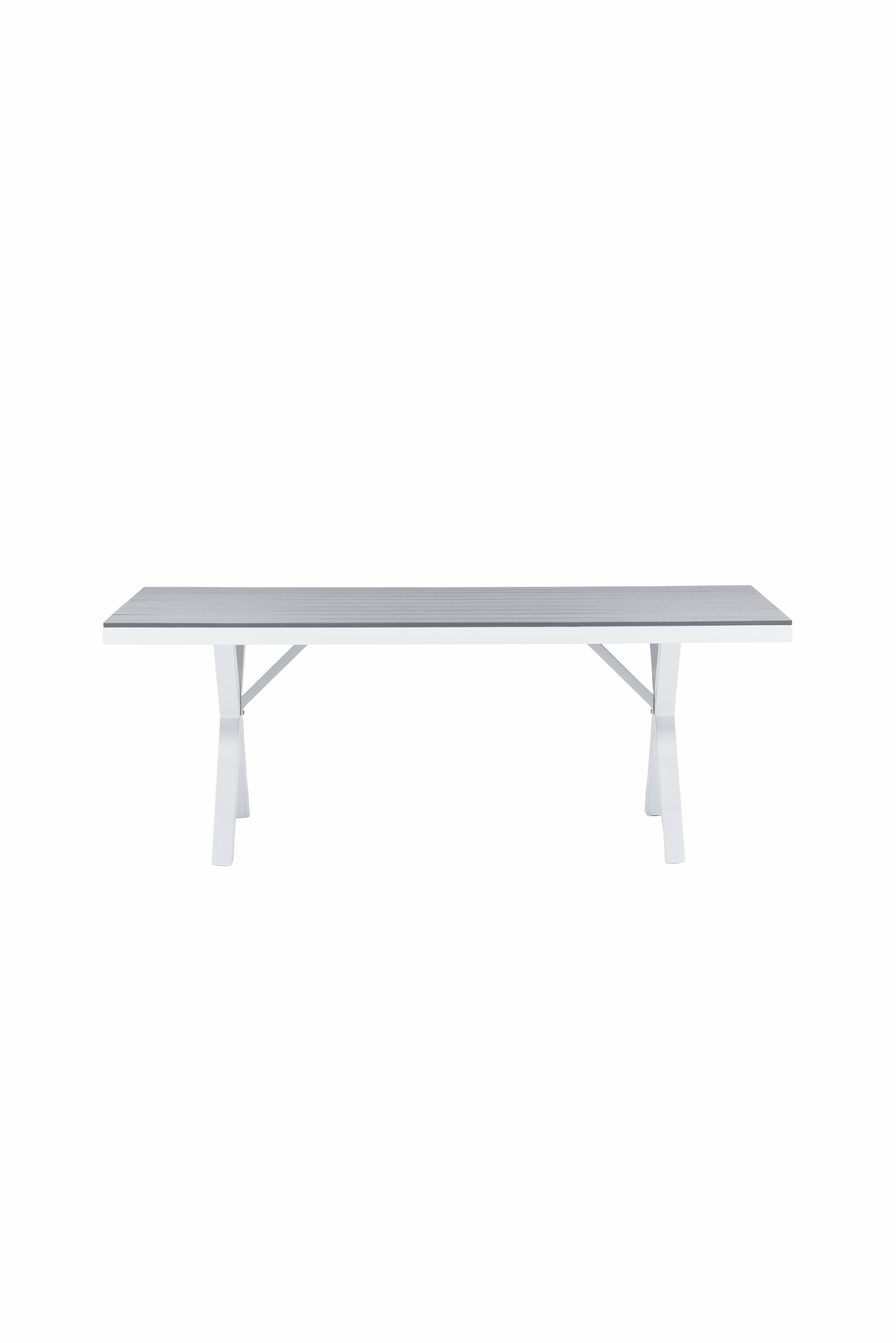 VENTURE DESIGN Garcia havebord, rektangulær - lysegrå aintwood og hvid aluminium (100x200)