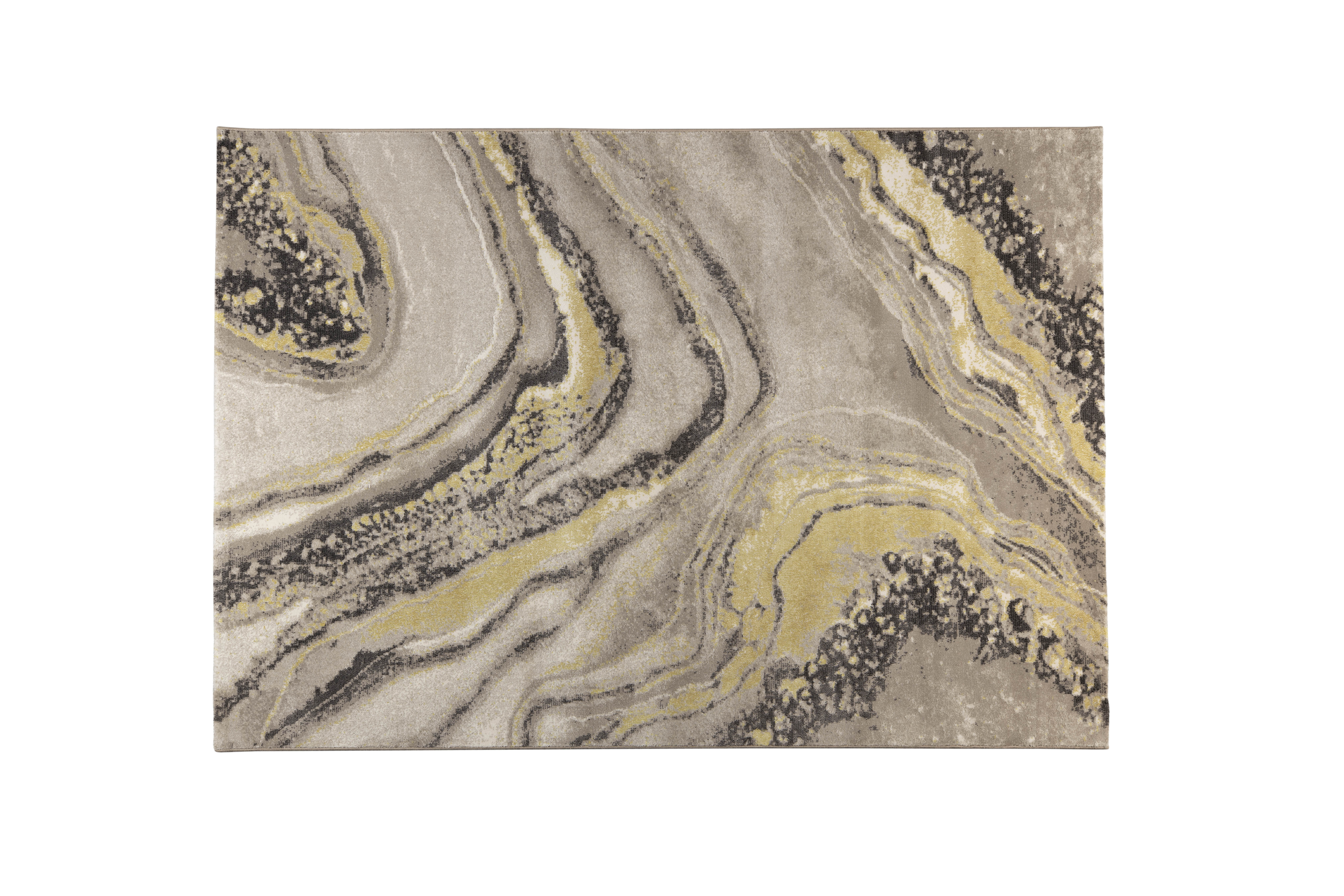 ZUIVER Tæppe Solar 160×230 Grå/Ochre