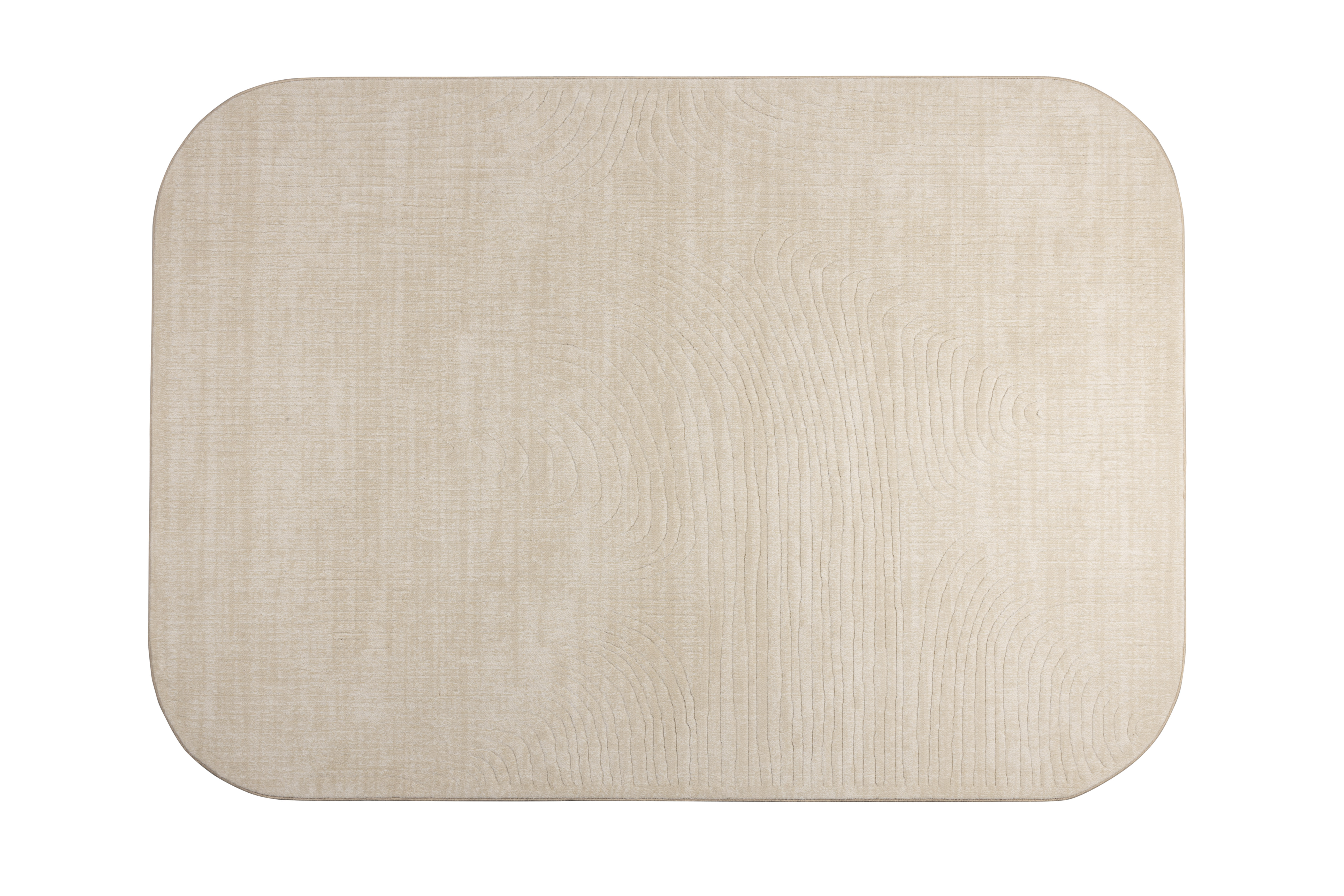 WHITE LABEL LIVING Lignes gulvtæppe, rektangulær - beige decolan (160x230)