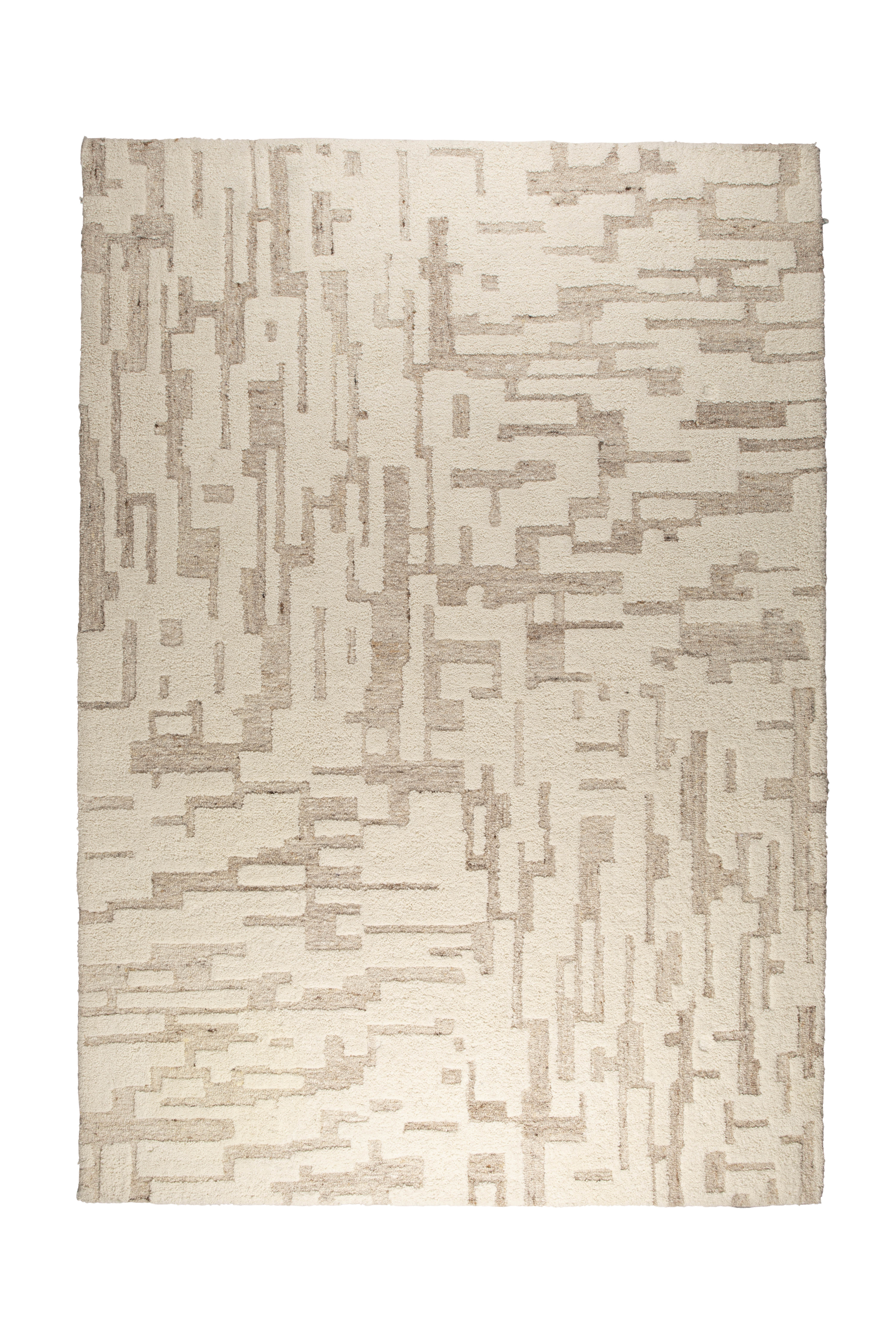 ZUIVER Hills gulvtæppe, rektangulær – beige uld (200×300)
