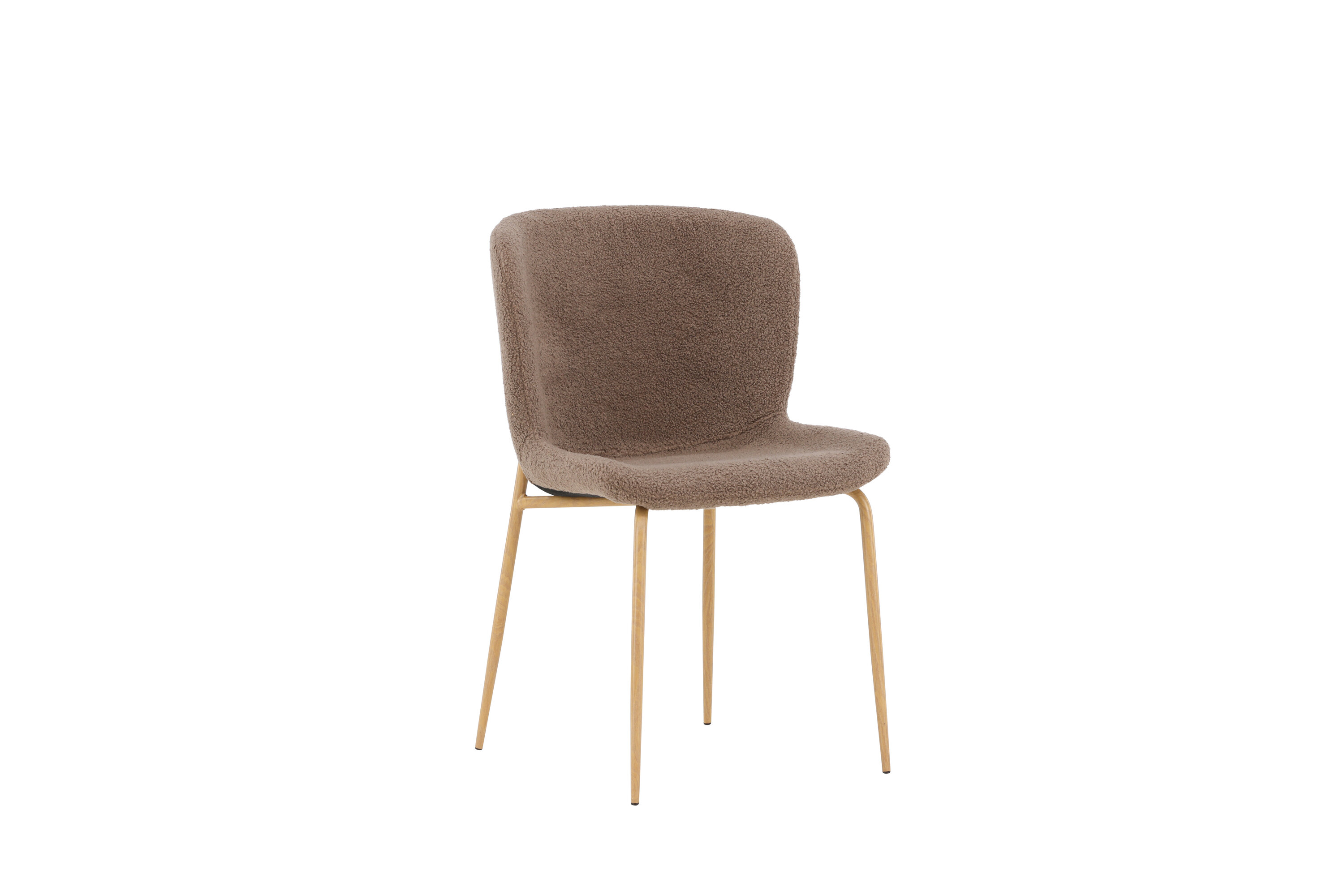 VENTURE DESIGN Modesto spisebordsstol - brun polyester bamsestof og mocca stål