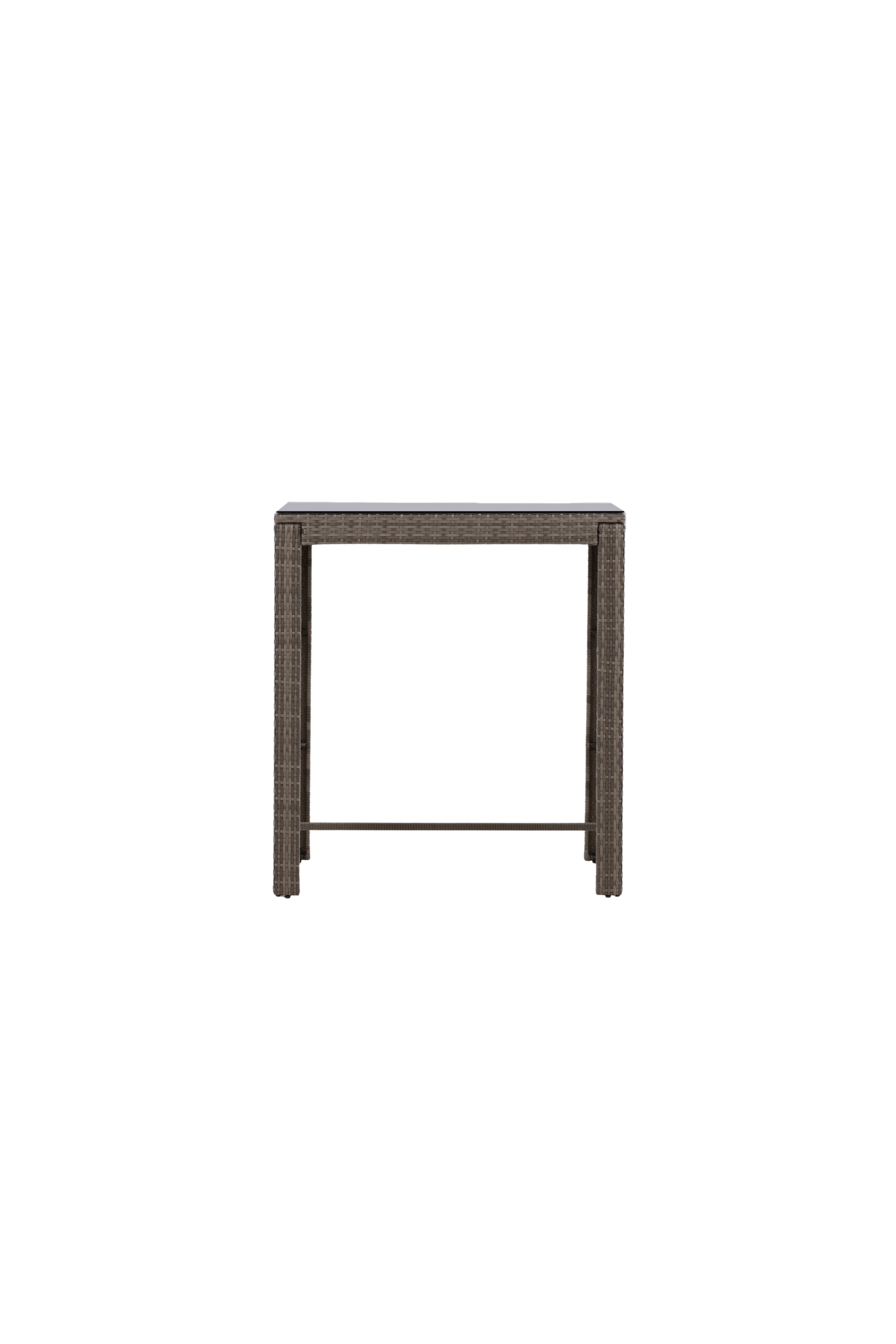 VENTURE DESIGN Alo udendørs barbord, rektangulær – glas, grå polyrattan og stål (100×60)